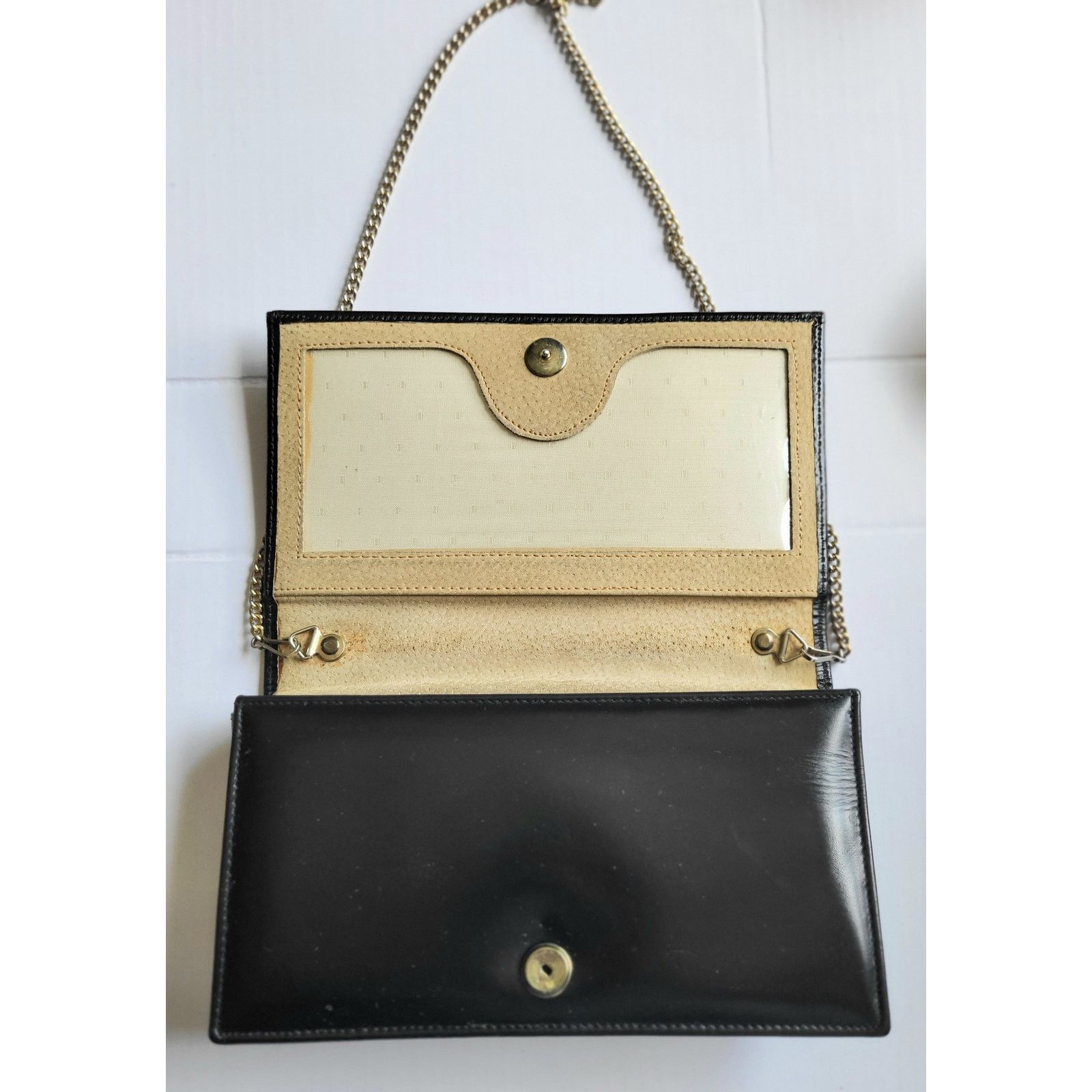 Pierre Cardin Vintage Pierre Cardin Clutch Shoulder Bag Black Leather 70s Size ONE SIZE - 10 Thumbnail