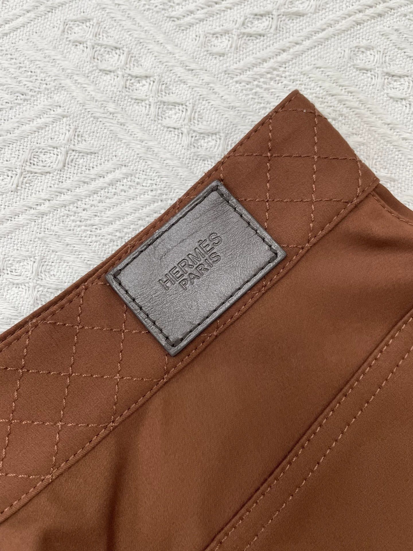 Hermes Hermes 25 SS Orange Quilted Short Skirt fr38 Size 27" / US 4 / IT 40 - 3 Thumbnail