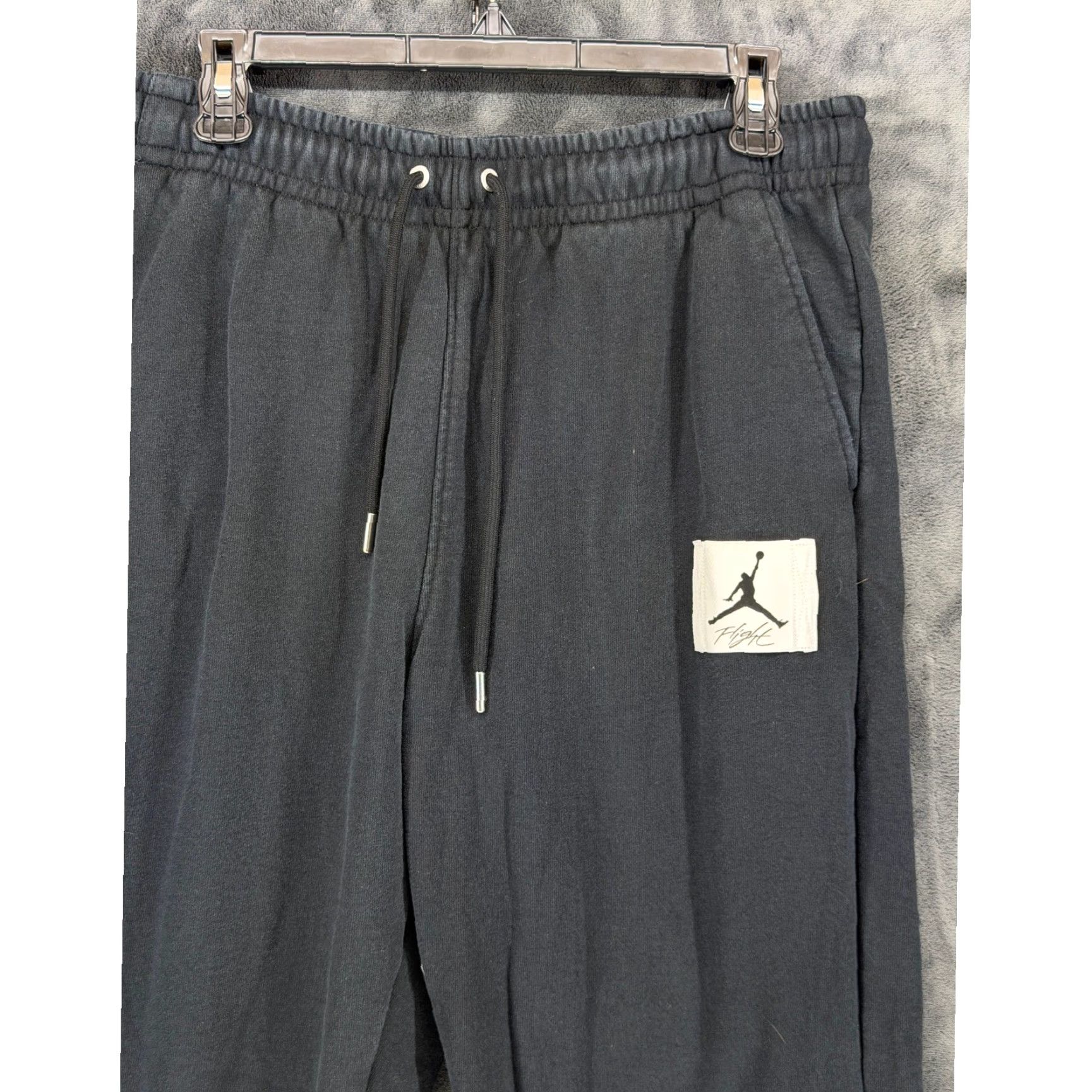 Jordan Brand Jordan Flight Fleece Pants Mens Large Black Washed Joggers DQ7468-010 Cotton Size US 33 - 2 Thumbnail