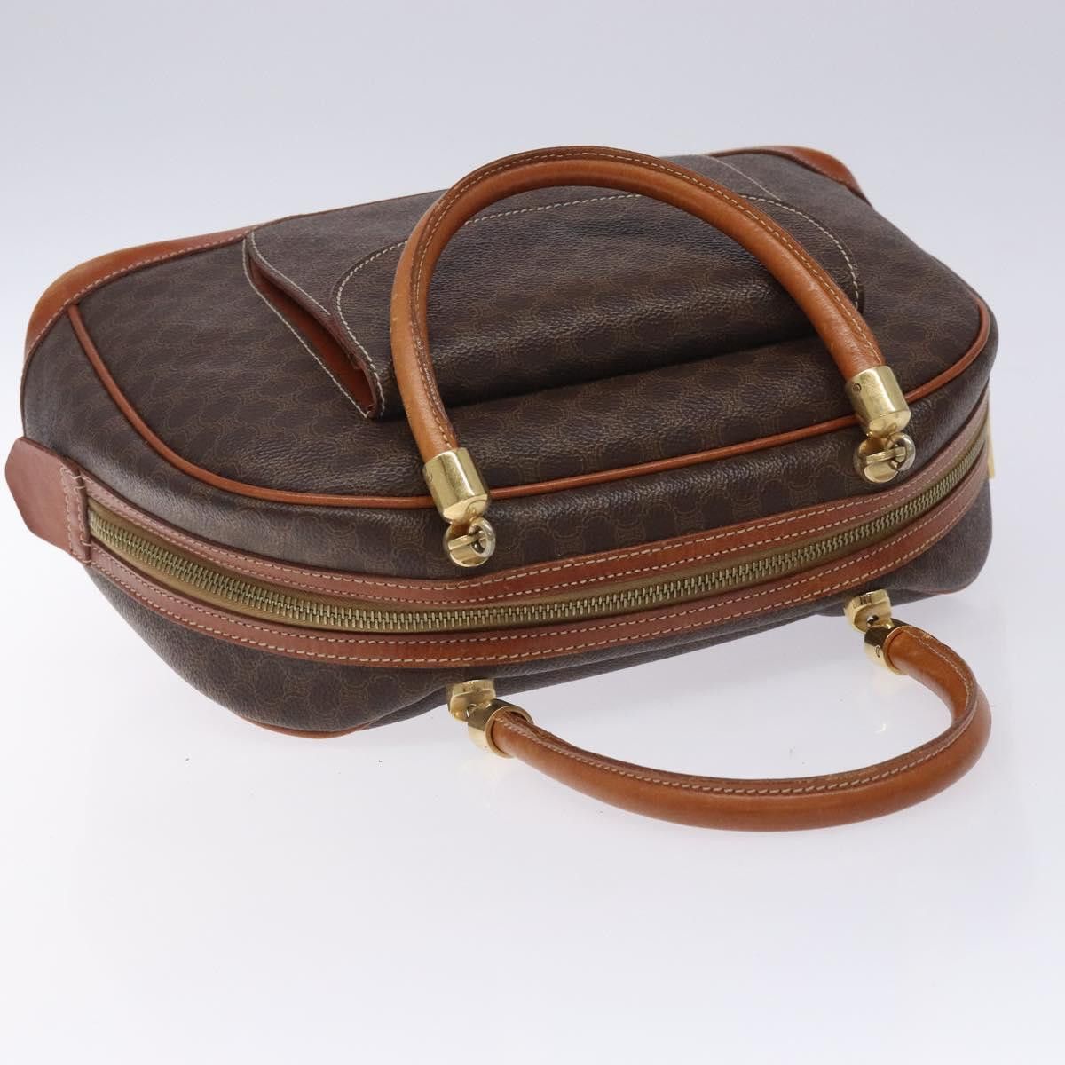 Celine CELINE Macadam Canvas Hand Bag Pvc Leather Brown Gold Size ONE SIZE - 6 Thumbnail