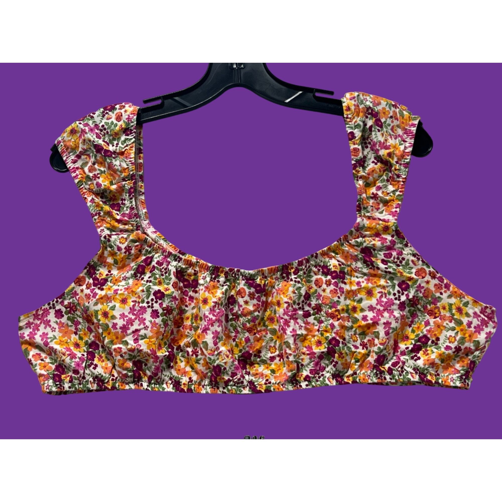 Other Wild Fable - Women's Cap Sleeve Tiny Top - Floral - Extra La Size XL / US 12-14 / IT 48-50 - 3 Thumbnail
