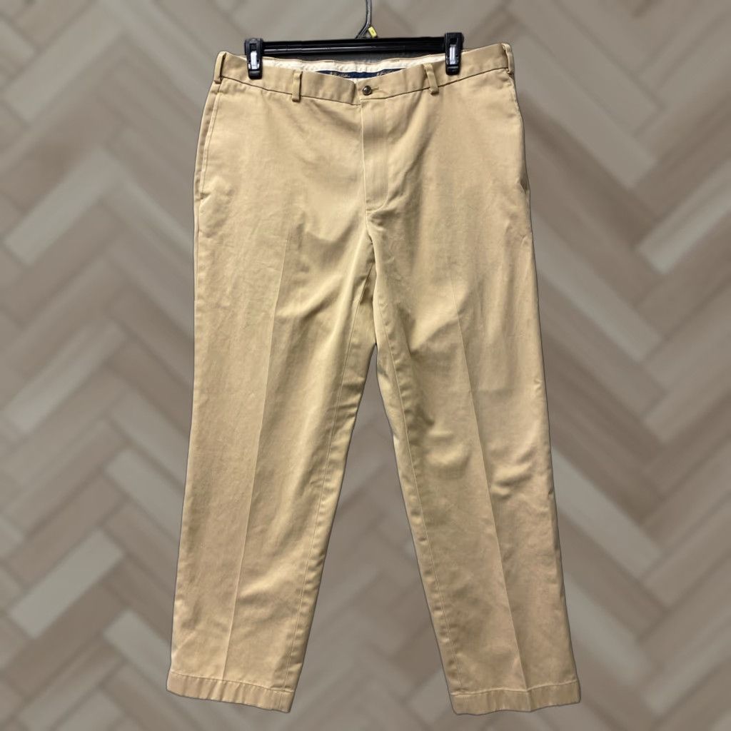 Brooks Brothers Brooks Brothers Mens Chino Pants 38x30 Tan Cotton Wool Regular Flat Front Medium Rise Casual Mens Size US 38 / EU 54 - 1 Thumbnail