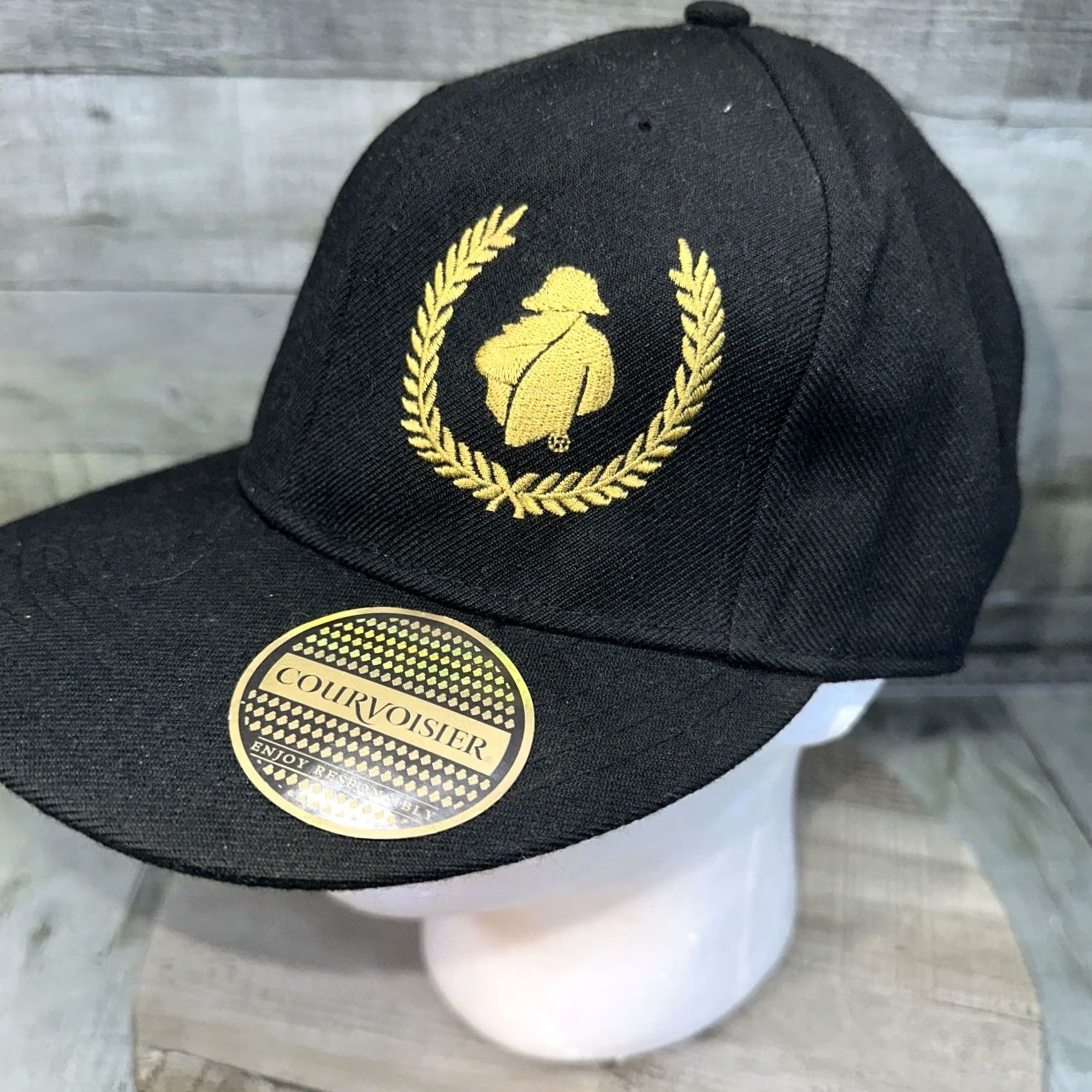 Logo 7 Courvoisier Hat Black Gold Logo Promo Cap Rare Brandy Liquor Sz Med Men Baseball Cap M & M Black Gold Logo 90s(brand) Men Size ONE SIZE - 7 Thumbnail