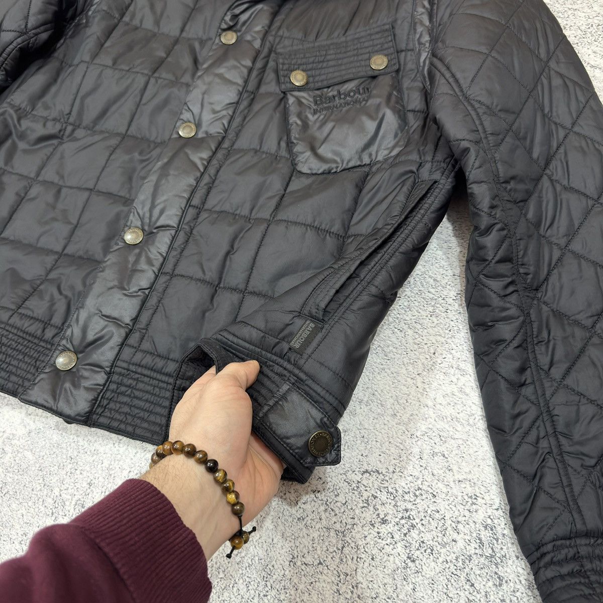 Barbour × Designer Barbour International Mens Black Quilted Jacket L size Size US L / EU 52-54 / 3 - 6 Thumbnail