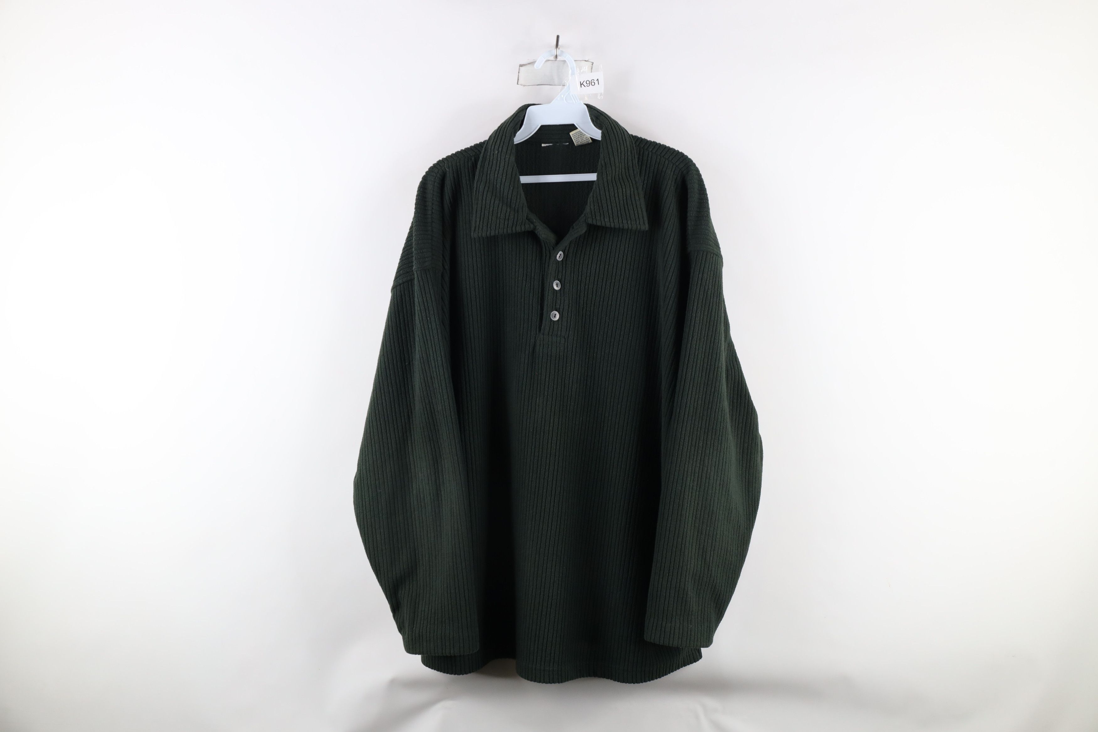 Vintage Vintage 90s Streetwear Ribbed Knit Baggy Collared Sweater Size US L / EU 52-54 / 3 - 1 Thumbnail