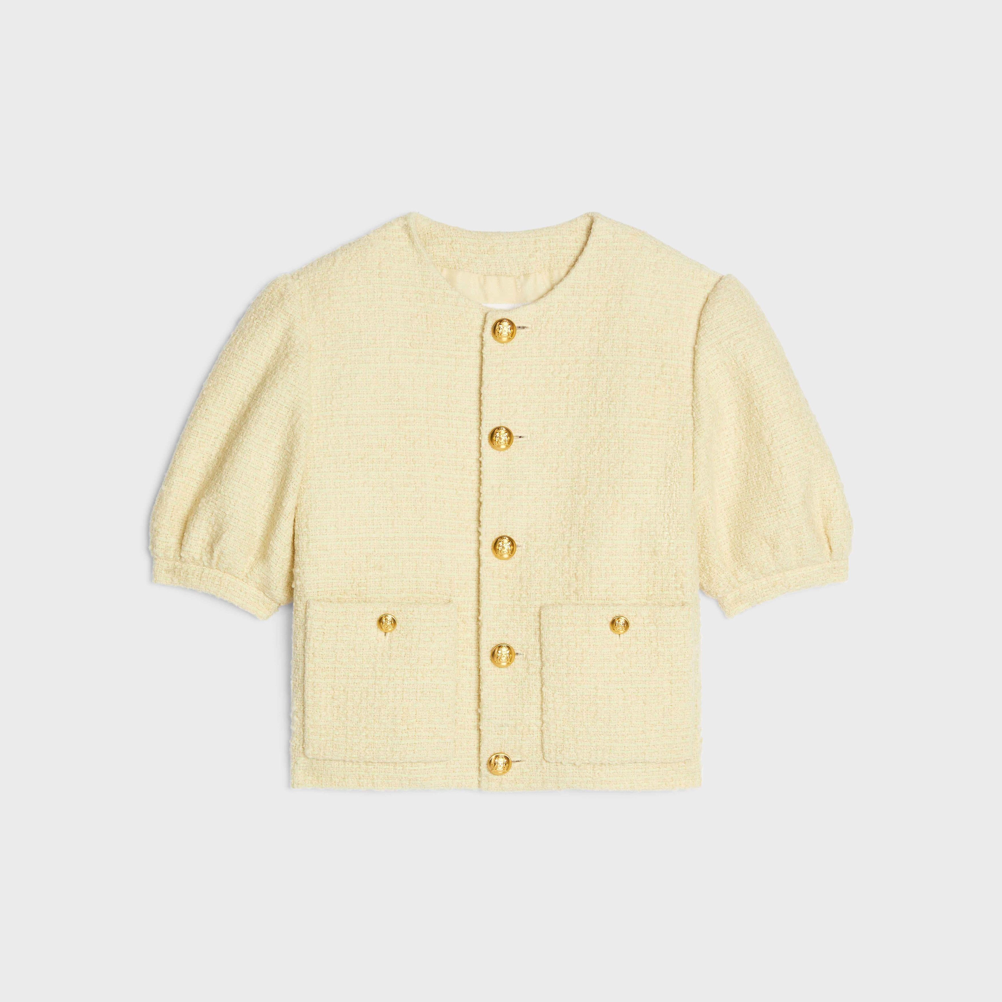 Celine o1w1db10925 2V34O764L Cardigan Jacket in Beige Size M / US 6-8 / IT 42-44 - 1 Thumbnail