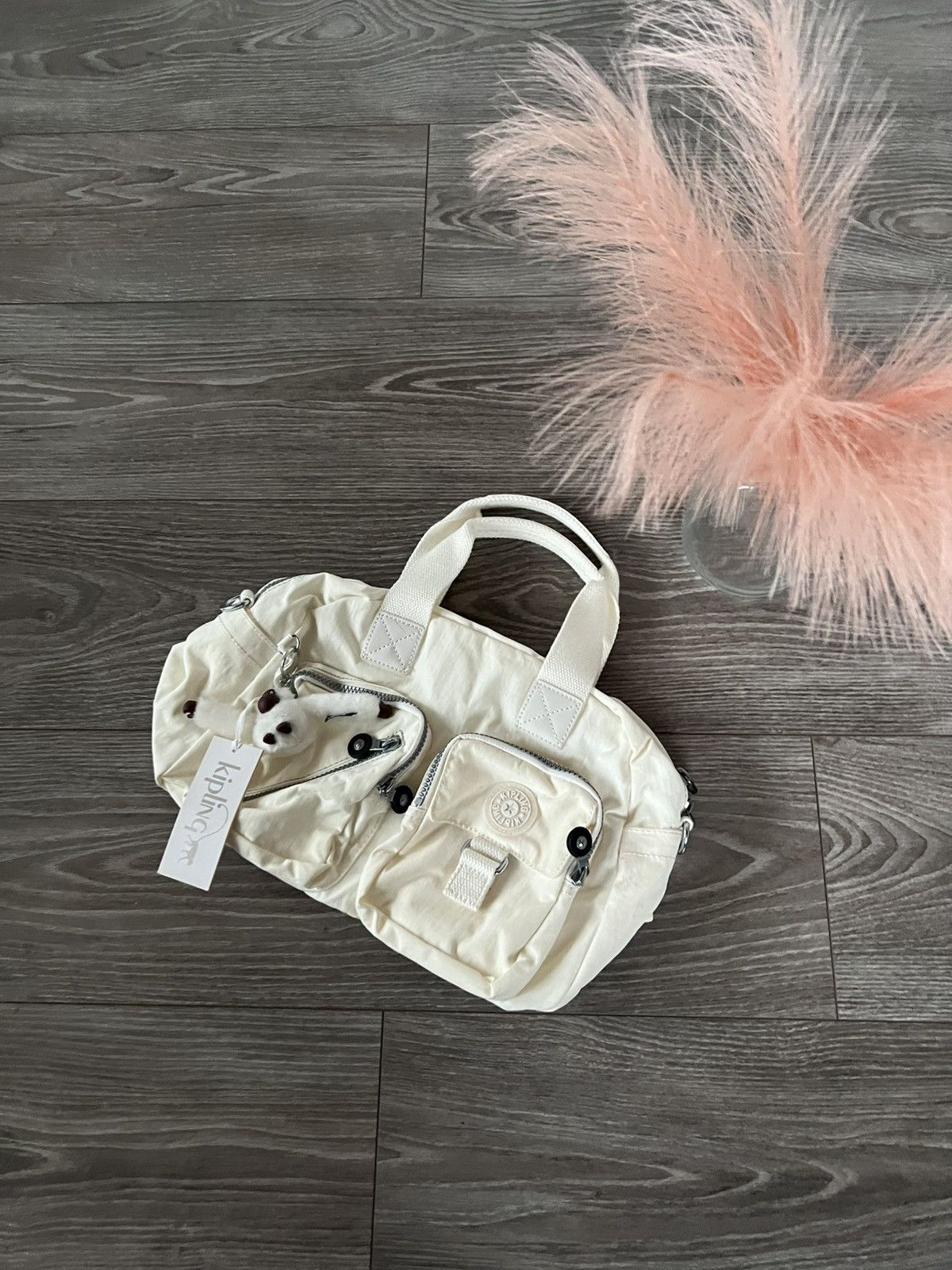 Designer ‼️New Kipling with Monkey “Barbara” White Shoulders Bag‼️ Size ONE SIZE - 6 Thumbnail