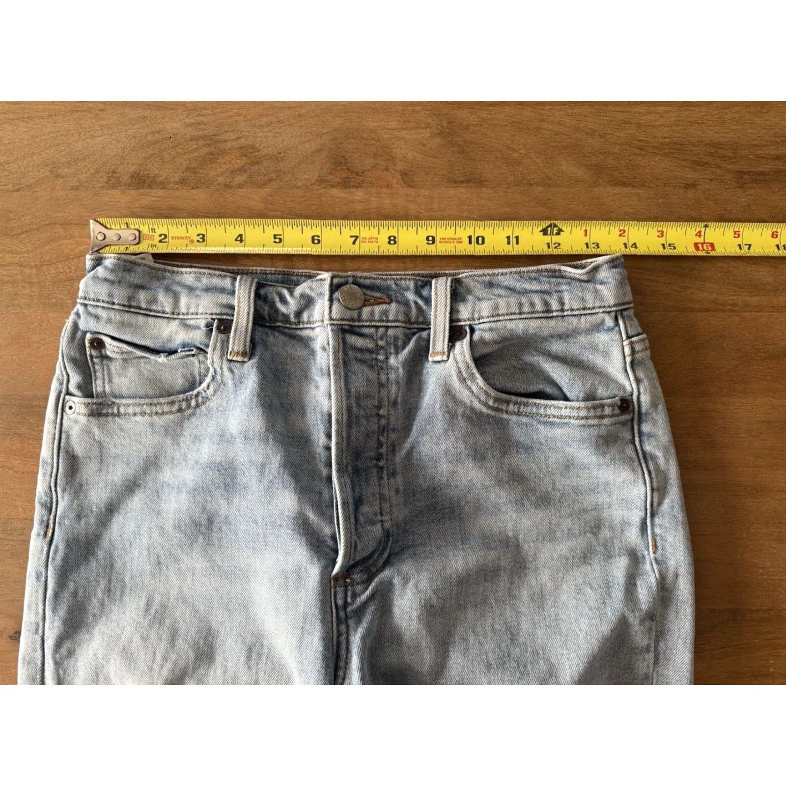 Aritzia Aritzia Denim Forum The Yoko High Rise Slim Fit Jeans Womens 28 Jeans Blue 27x27 5-Pocket Logo Distressed Slimming 90s Bohemian City Grunge Hipster Size 27" / US 4 / IT 40 - 6 Thumbnail