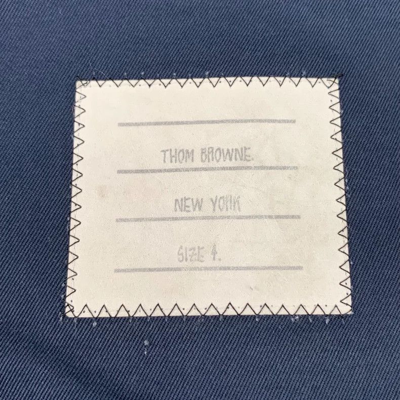 Thom Browne Thom Browne Size 4 Dark blue gold buckle lapel cotton suit Size 42R - 5 Thumbnail