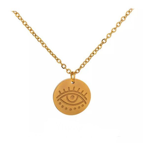 Other Stainless Steel Round Eye Pendant Necklace Size ONE SIZE - 1 Thumbnail