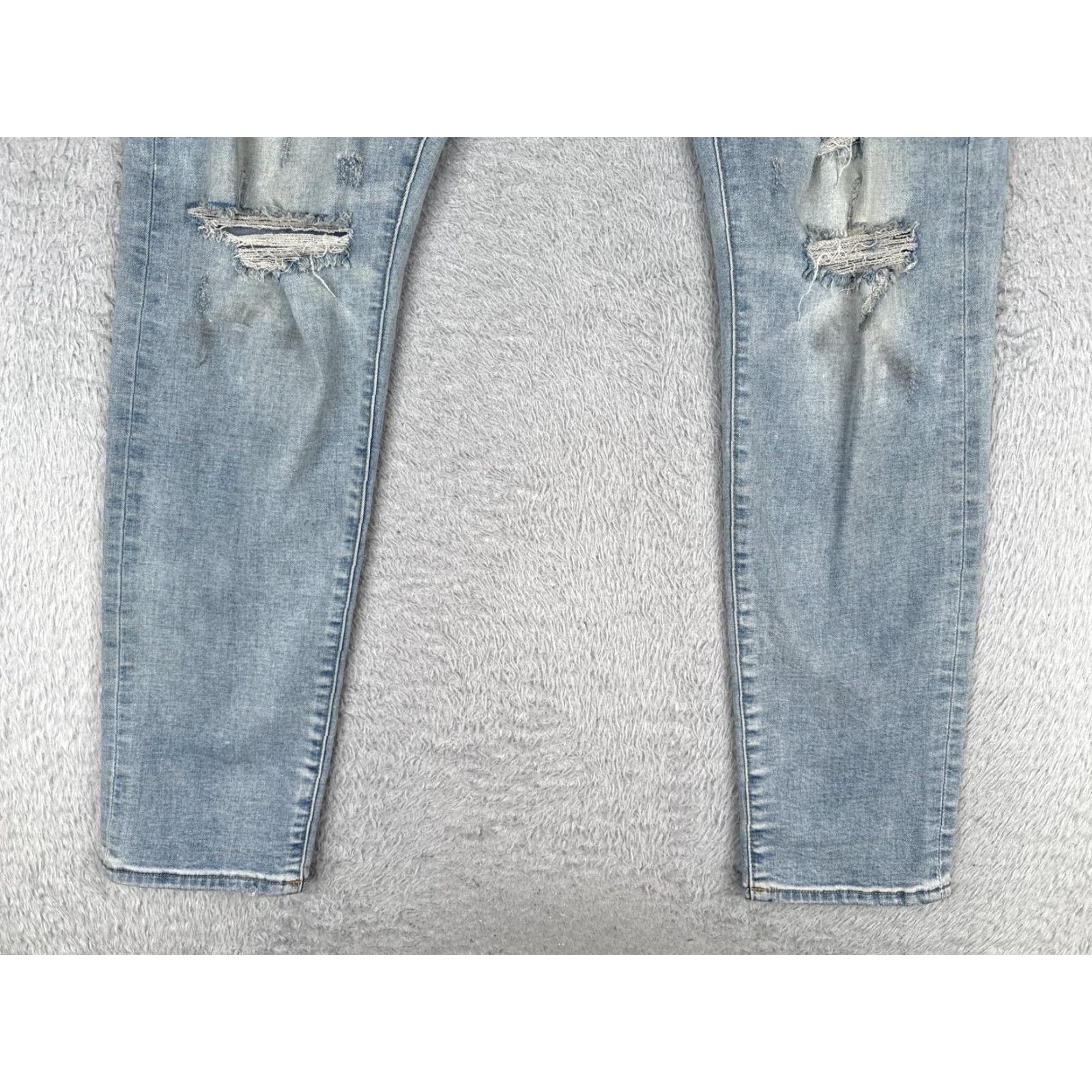 Pacsun PacSun Jeans Mens 32x32 Light Wash Blue Slim Taper Distressed Ripped Denim Faded Jeans City Grunge Men Size US 32 / EU 48 - 2 Thumbnail