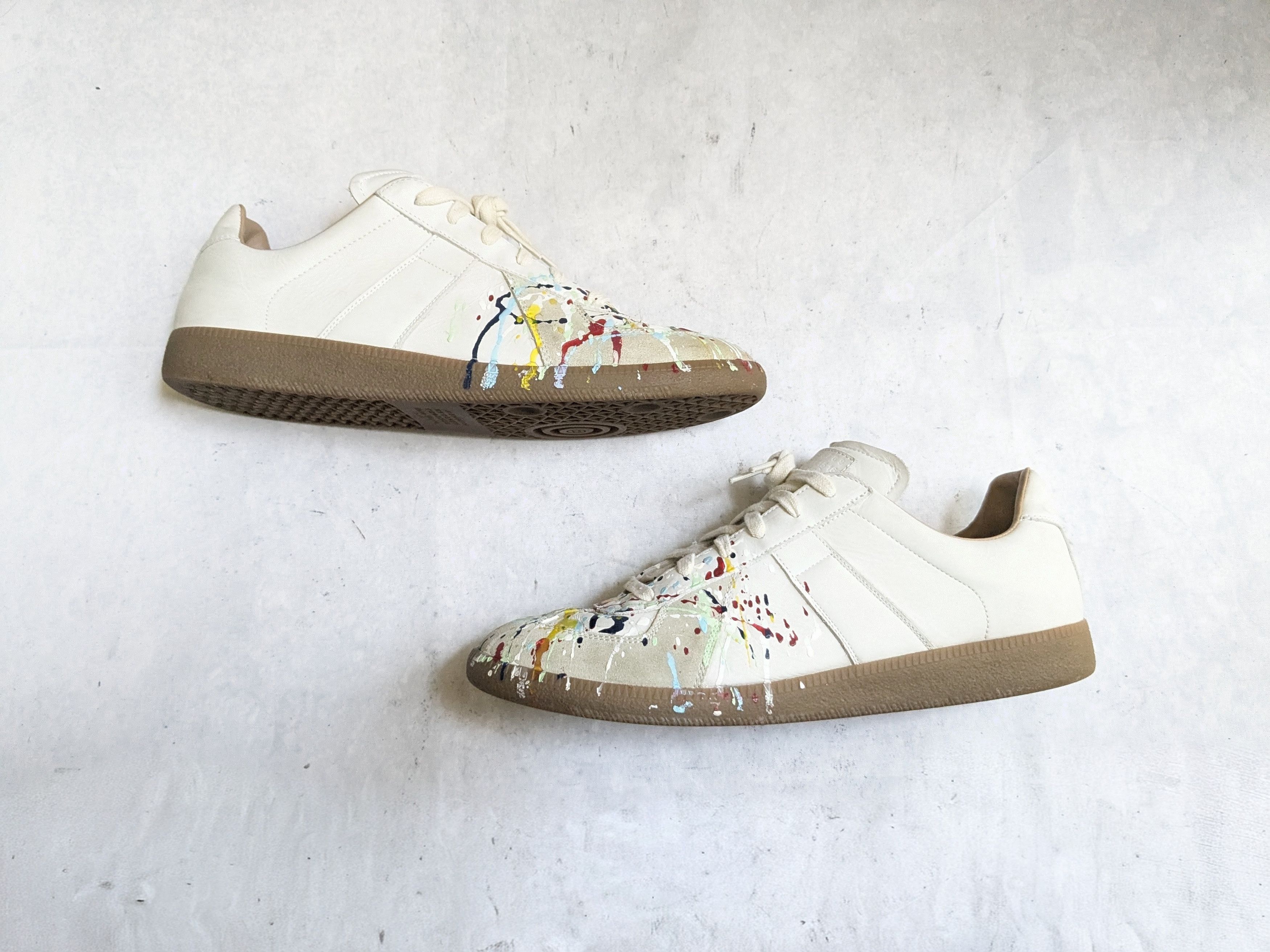 Maison Margiela Maison Margiela Replica GAT Paint Splatter 12 45 Low Top Gum Size US 12 / EU 45 - 1 Thumbnail