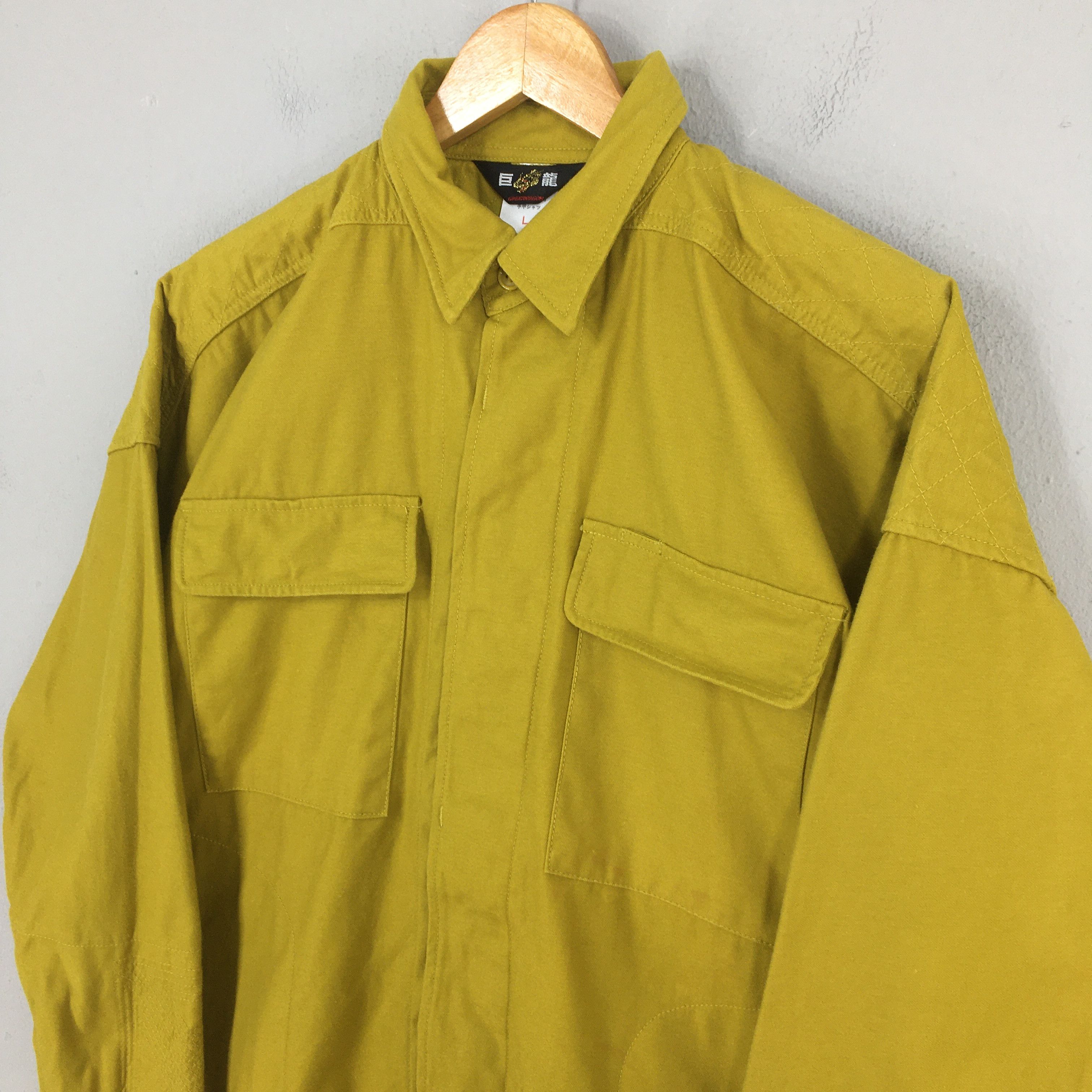 Vintage Vintage 1980s Japanese Workwear Yellow Work Shirt Large Size US L / EU 52-54 / 3 - 3 Thumbnail