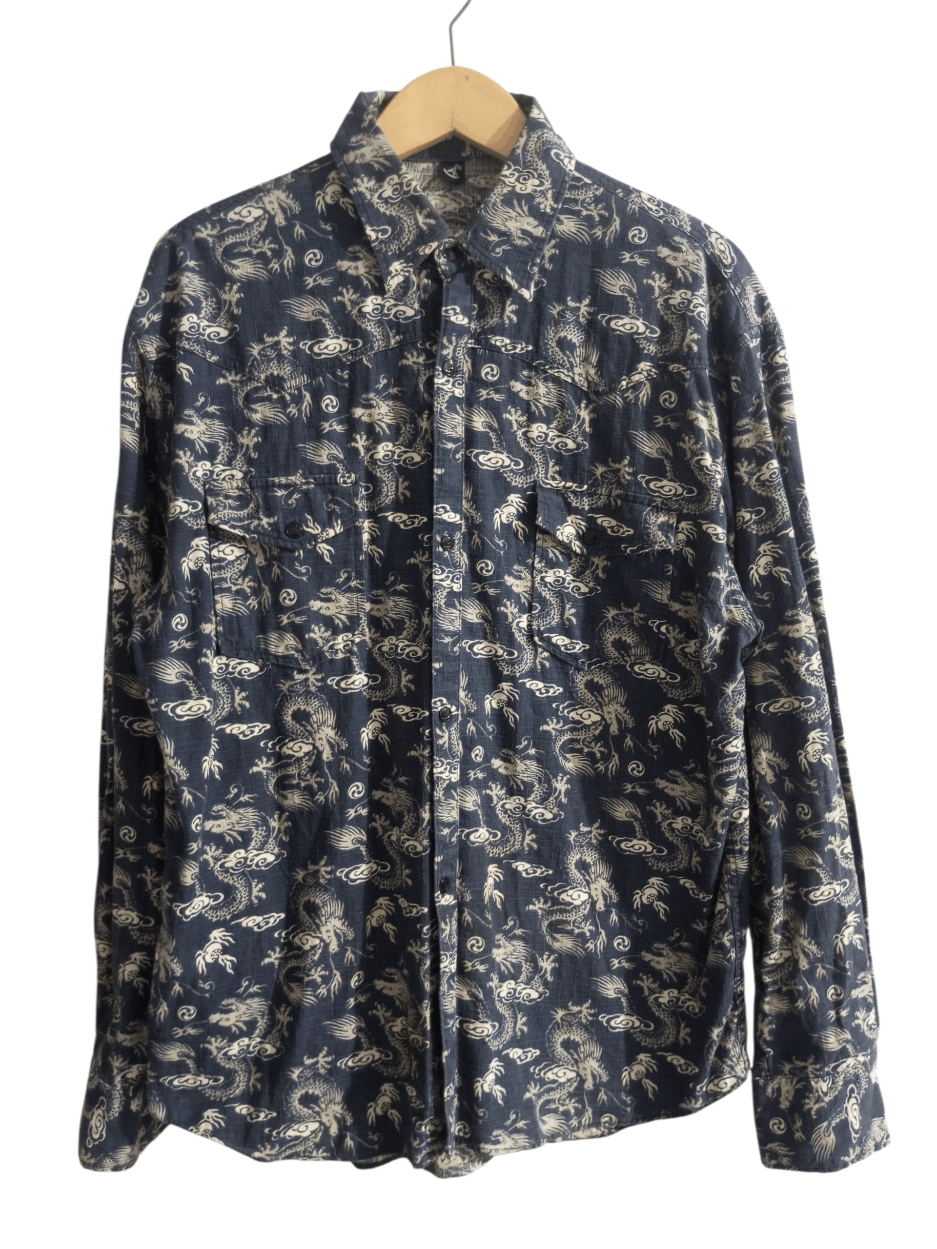 Japanese Brand Vintage japanese dragon full long sleeve button up shirt Size US L / EU 52-54 / 3 - 1 Thumbnail