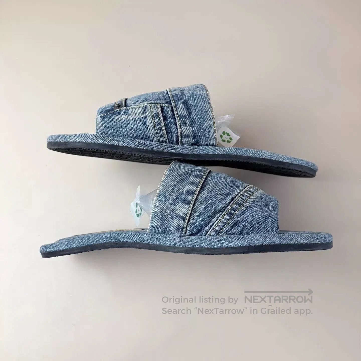Balenciaga Blue Denim Slip-On Sandals Size 9. Size US 9 / EU 42 - 6 Thumbnail