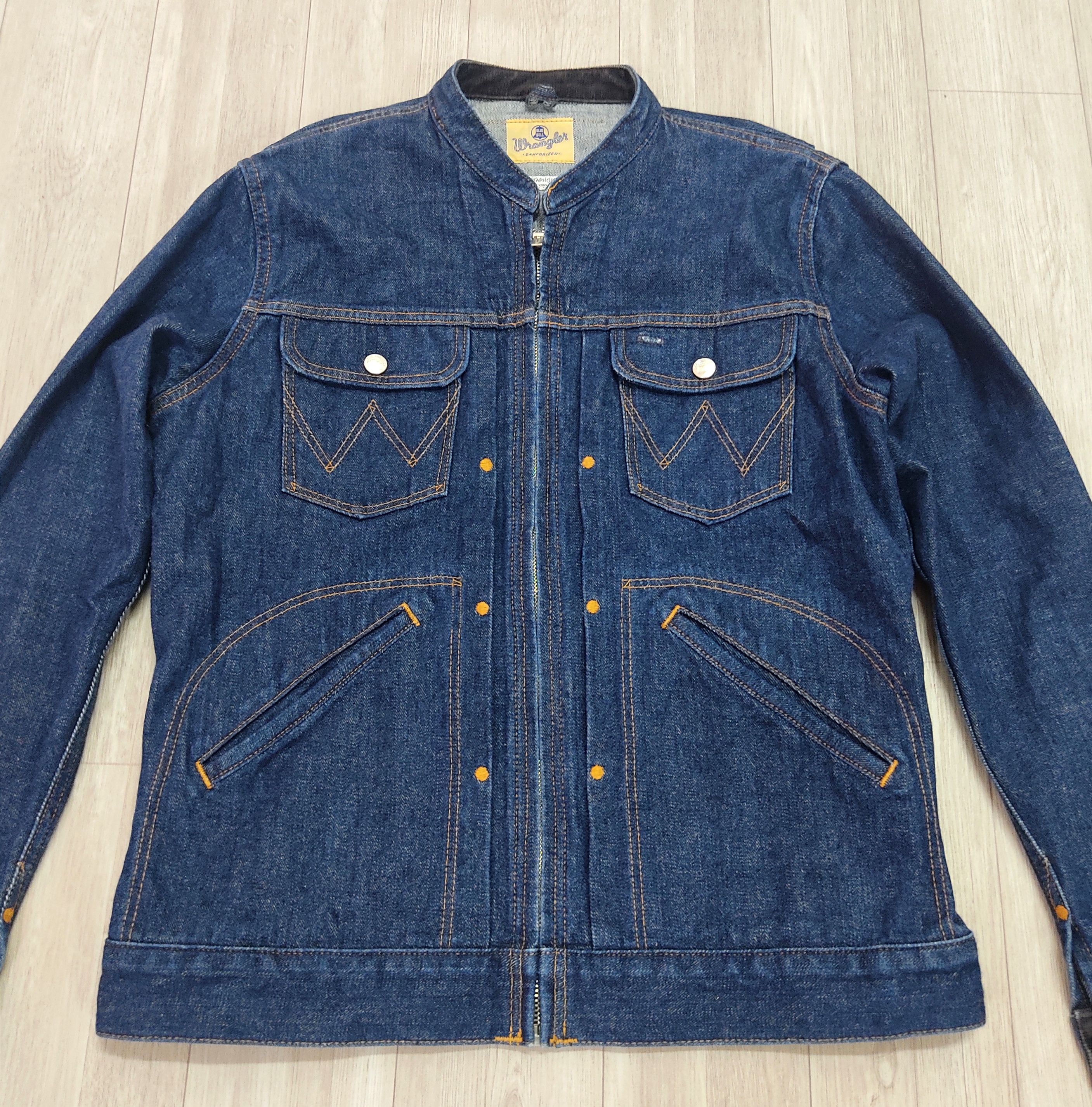 Japan Blue WRANGLER BLUE BELL Collarless Denim Jacket Size US M / EU 48-50 / 2 - 6 Thumbnail