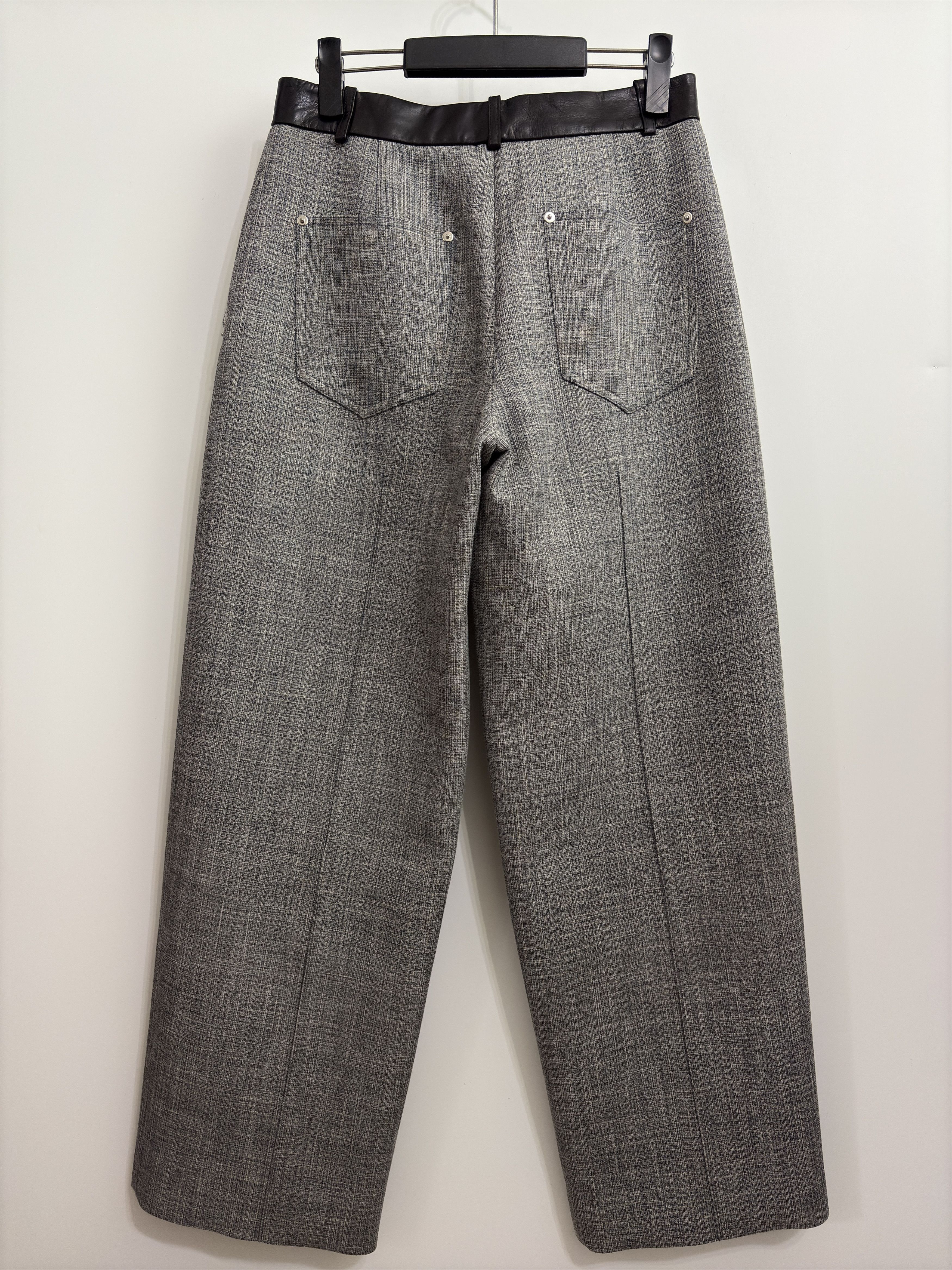 Peter Do 20FW Leather Mix Wool Pants Size US 29 - 2 Thumbnail