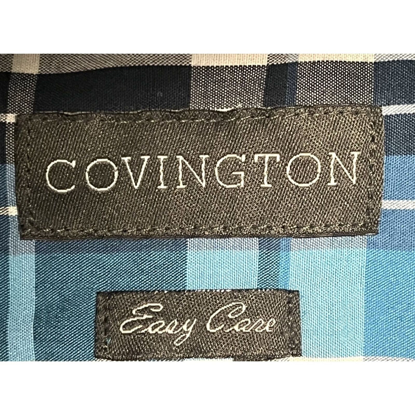 Vintage VINTAGE Covington Button-Up Shirt Plaid Blue 2XLT Mens Big & Tall Short Sleeve? Size US XXL / EU 58 / 5 - 5 Thumbnail
