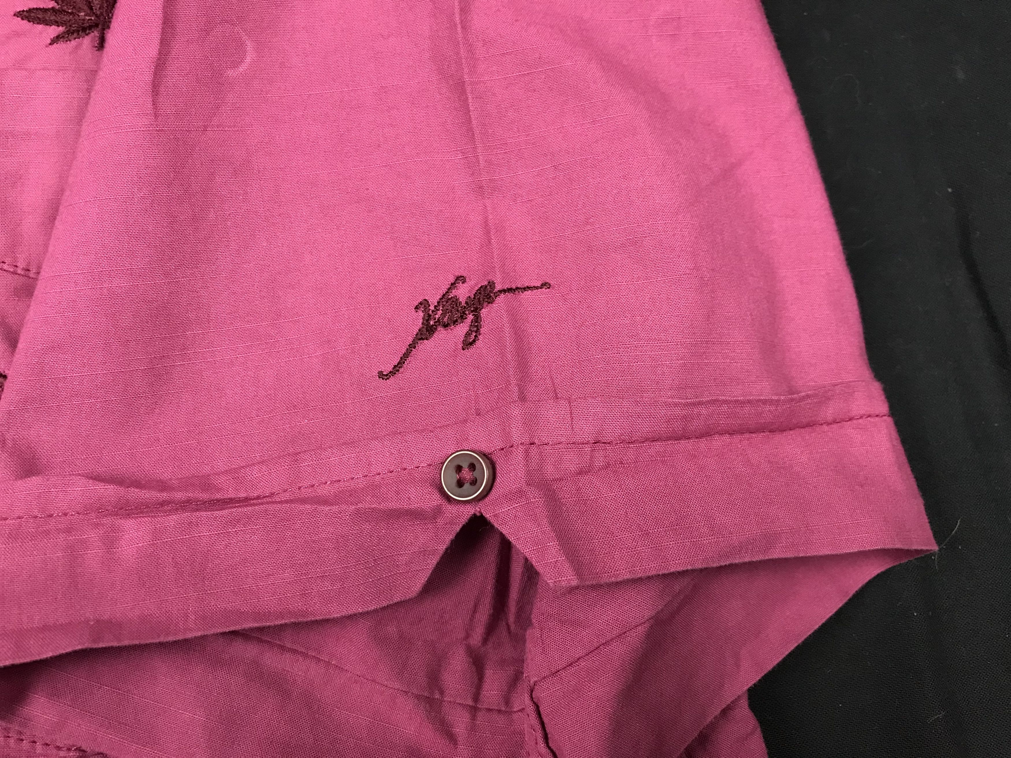 Xlarge (S178) X-LARGE Red Weed Leaf Embroidered 2 Pocket Shirt Sz L Size US L / EU 52-54 / 3 - 5 Thumbnail