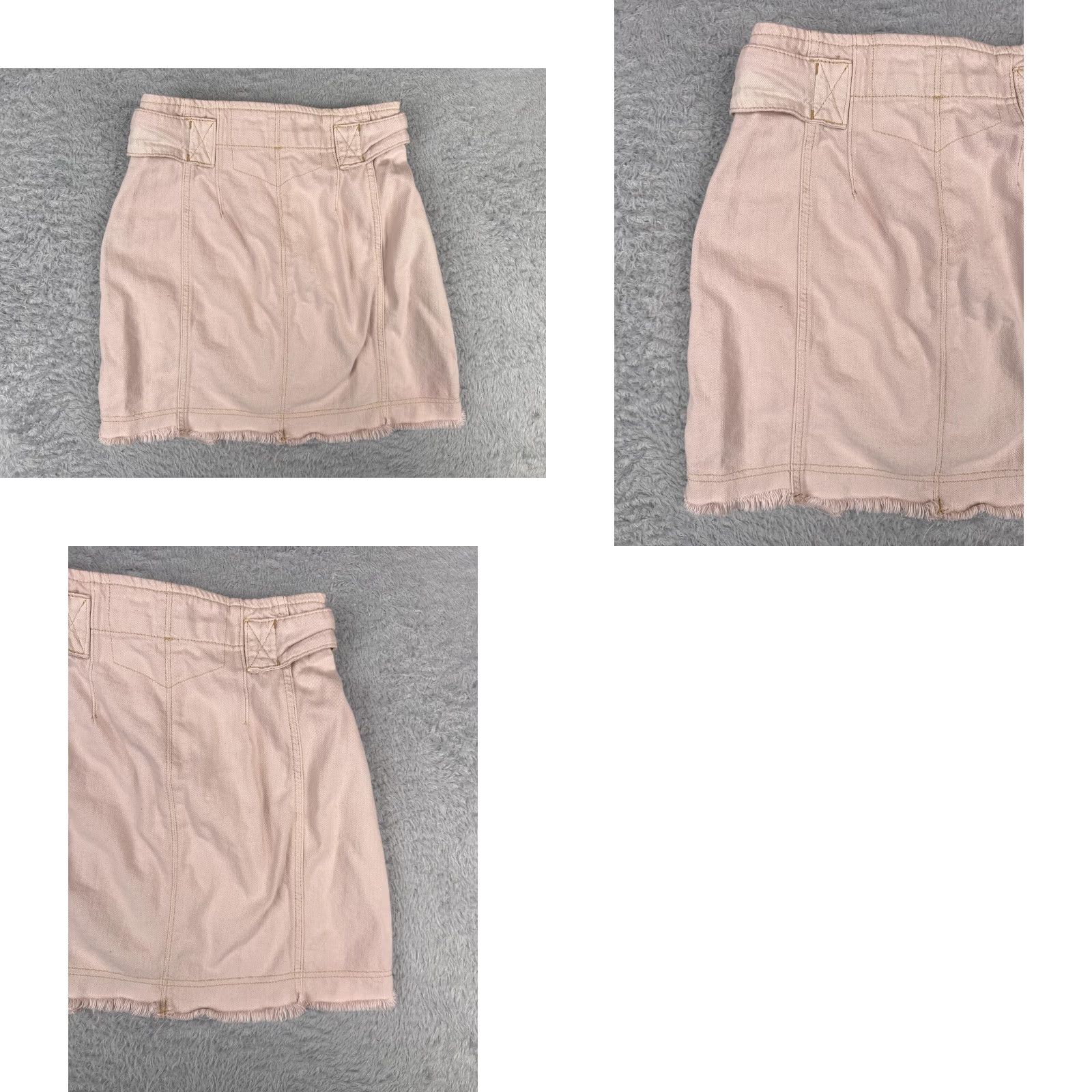 Free People Free People Skirt Womens 4 Pink Denim Twill Raw Hem Button Fly Cotton Lyocell Mini Short Size 27" / US 4 / IT 40 - 9 Thumbnail