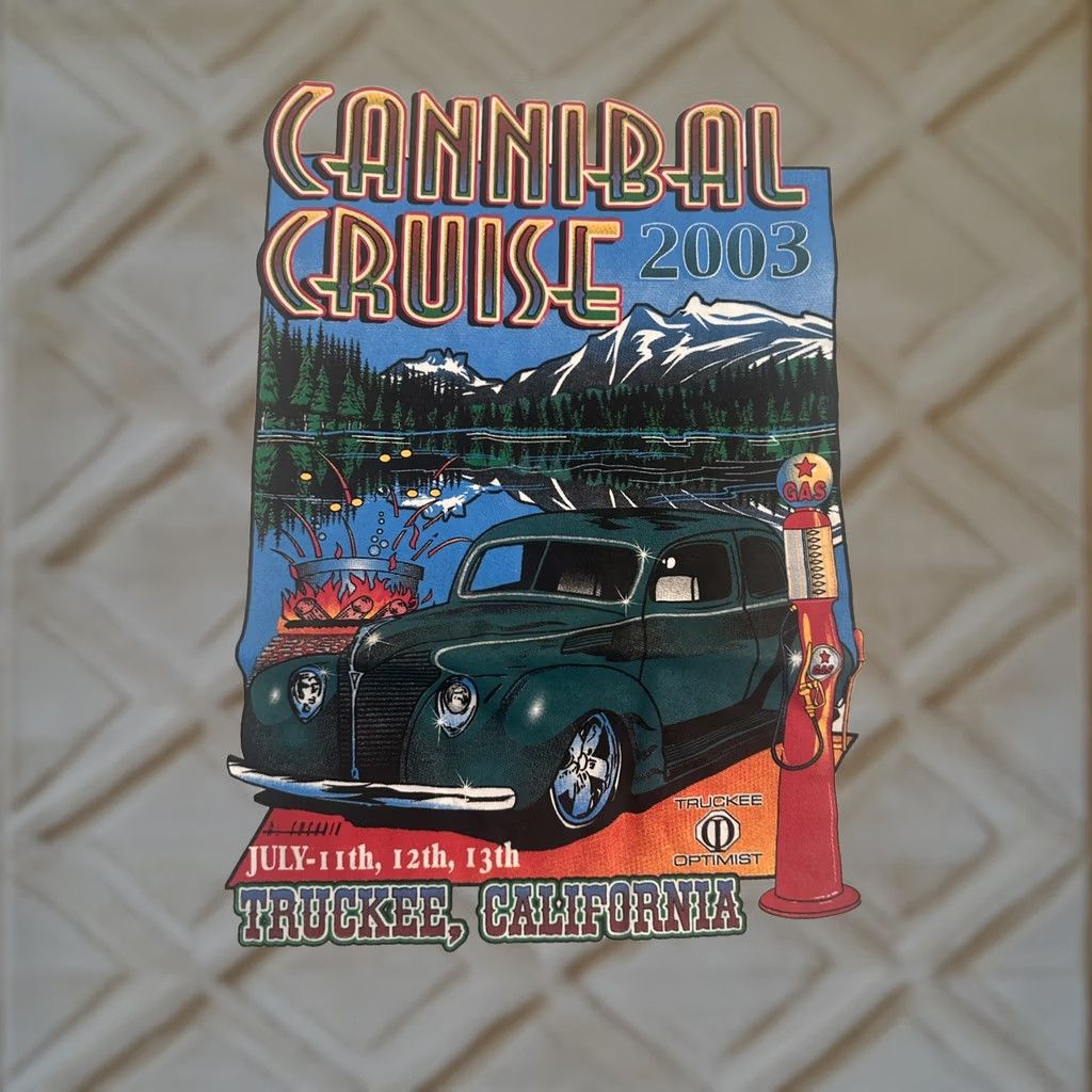 Hanes VINTAGE Hot Rod Car Show T Shirt Cannibal Cruise 2003 Truckee California XL Hanes Short Sleeve Cotton Regular Size US XL / EU 56 / 4 - 1 Thumbnail