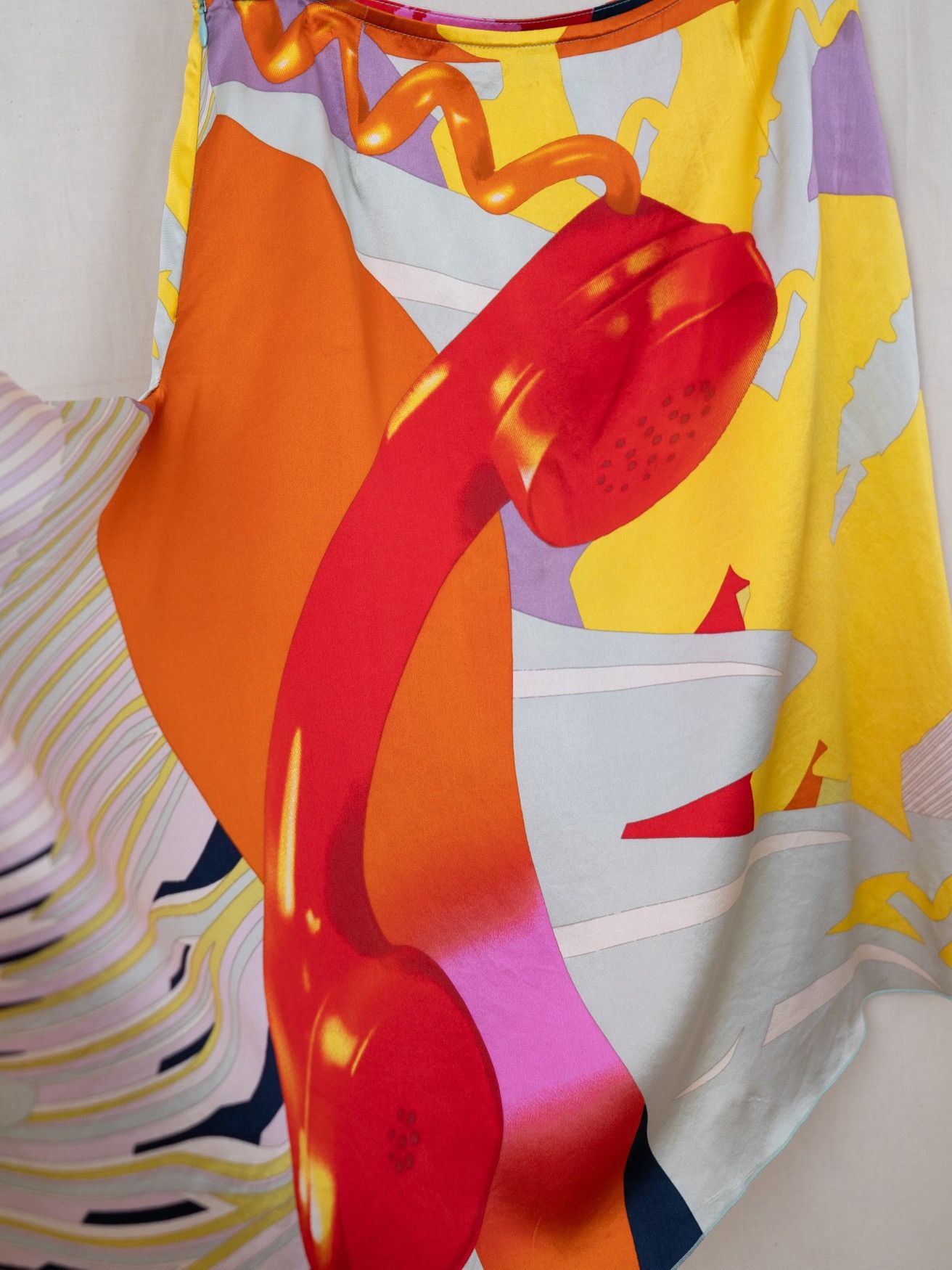 Christian Lacroix Christian Lacroix | Red landline phone Print Silk Skirt Size 27" / US 4 / IT 40 - 2 Thumbnail