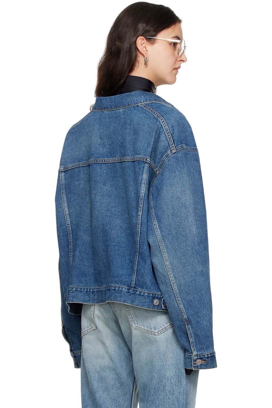 Balenciaga Unisex Blue Swing Denim Jacket RRP$2,150 Size XS / US 0-2 / IT 36-38 - 5 Thumbnail
