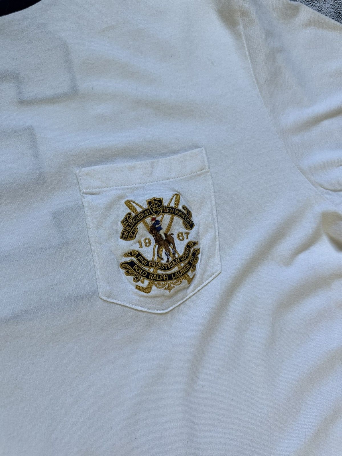 Polo Ralph Lauren Vintage Polo Ralph Lauren T-shirt Yellow Big Logo White Fit Size US XL / EU 56 / 4 - 7 Thumbnail