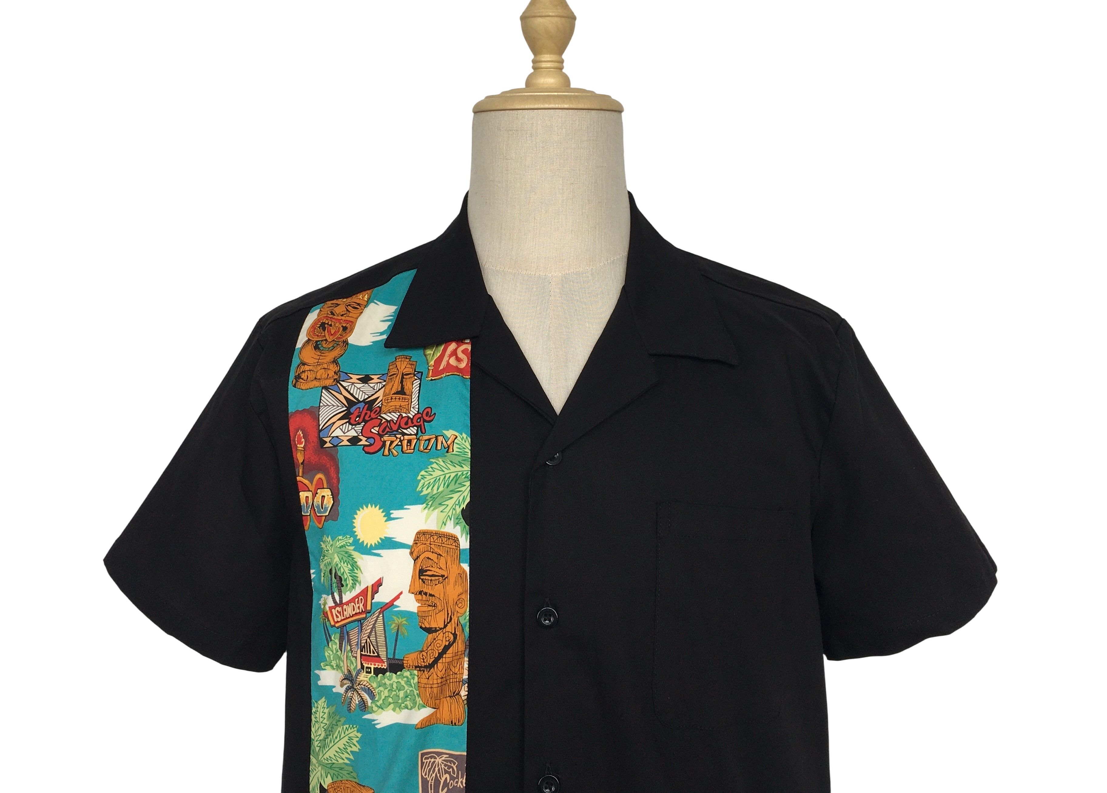 Other Black Contrast Floral Easter Hawaiian Bowling Shirts Size US L / EU 52-54 / 3 - 4 Thumbnail