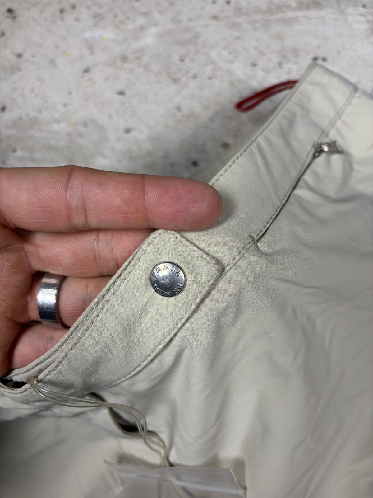 Prada DSWT 2000s Prada Sport Beige Baggy Red Tab Pants Linea Rossa Size 33" - 8 Thumbnail