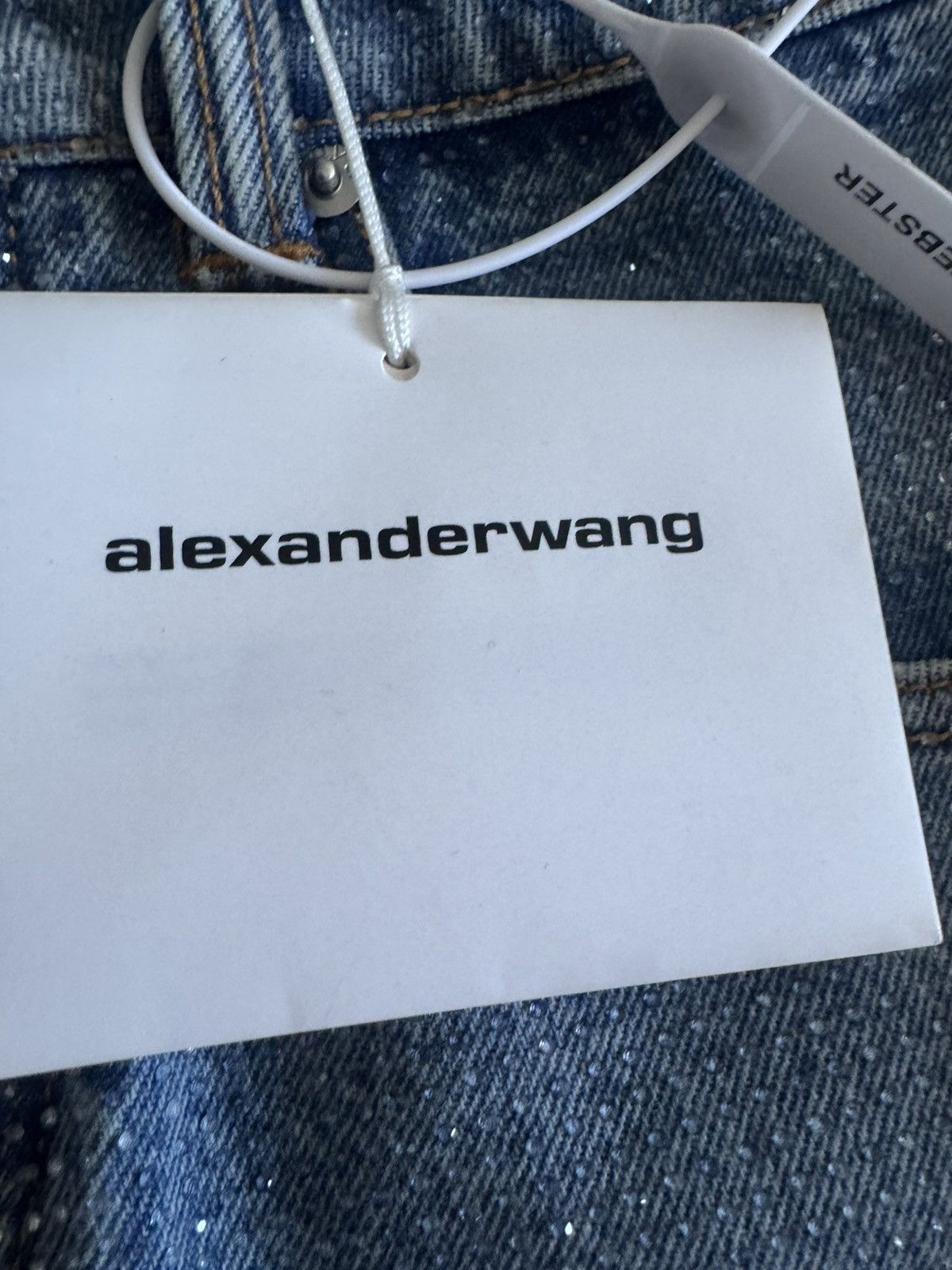 Alexander Wang Alexander Wang Crystal Denim Mini Skirt 28 Clear Hotfix Size 28" / US 6 / IT 42 - 7 Thumbnail