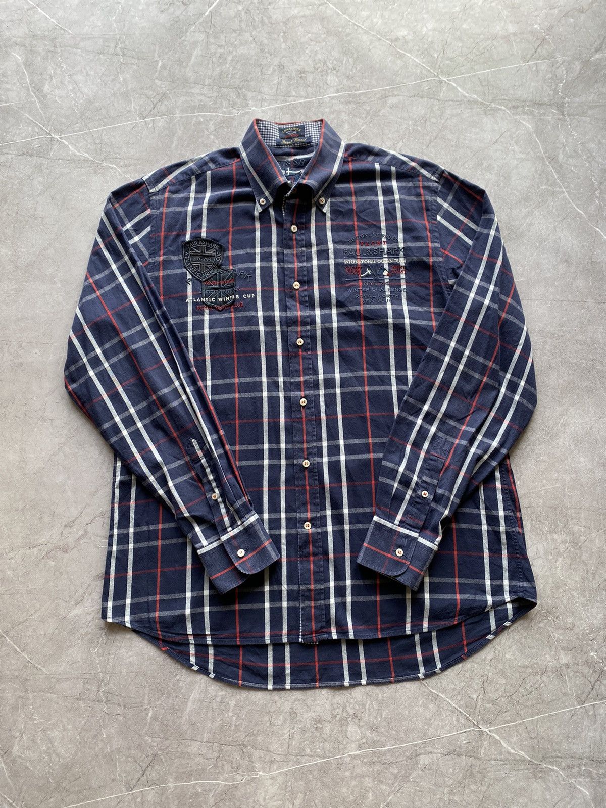 Paul & Shark Paul & Shark Yachting Royal Flannel Boston Shirt Button Up Size US L / EU 52-54 / 3 - 2 Thumbnail