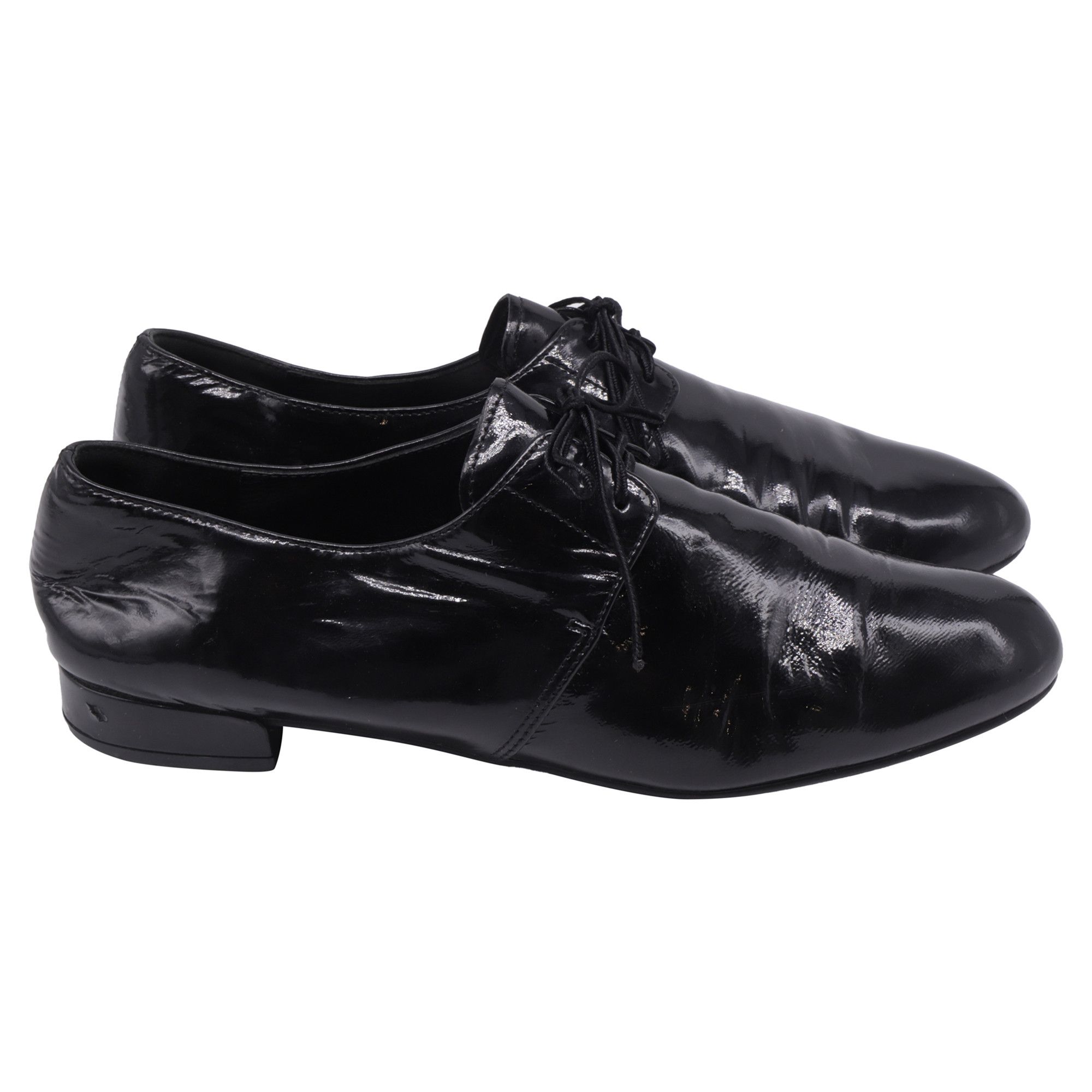 Prada Prada Lace-Up Loafers in Black Patent Leather Size US 6.5 / IT 36.5 - 1 Thumbnail
