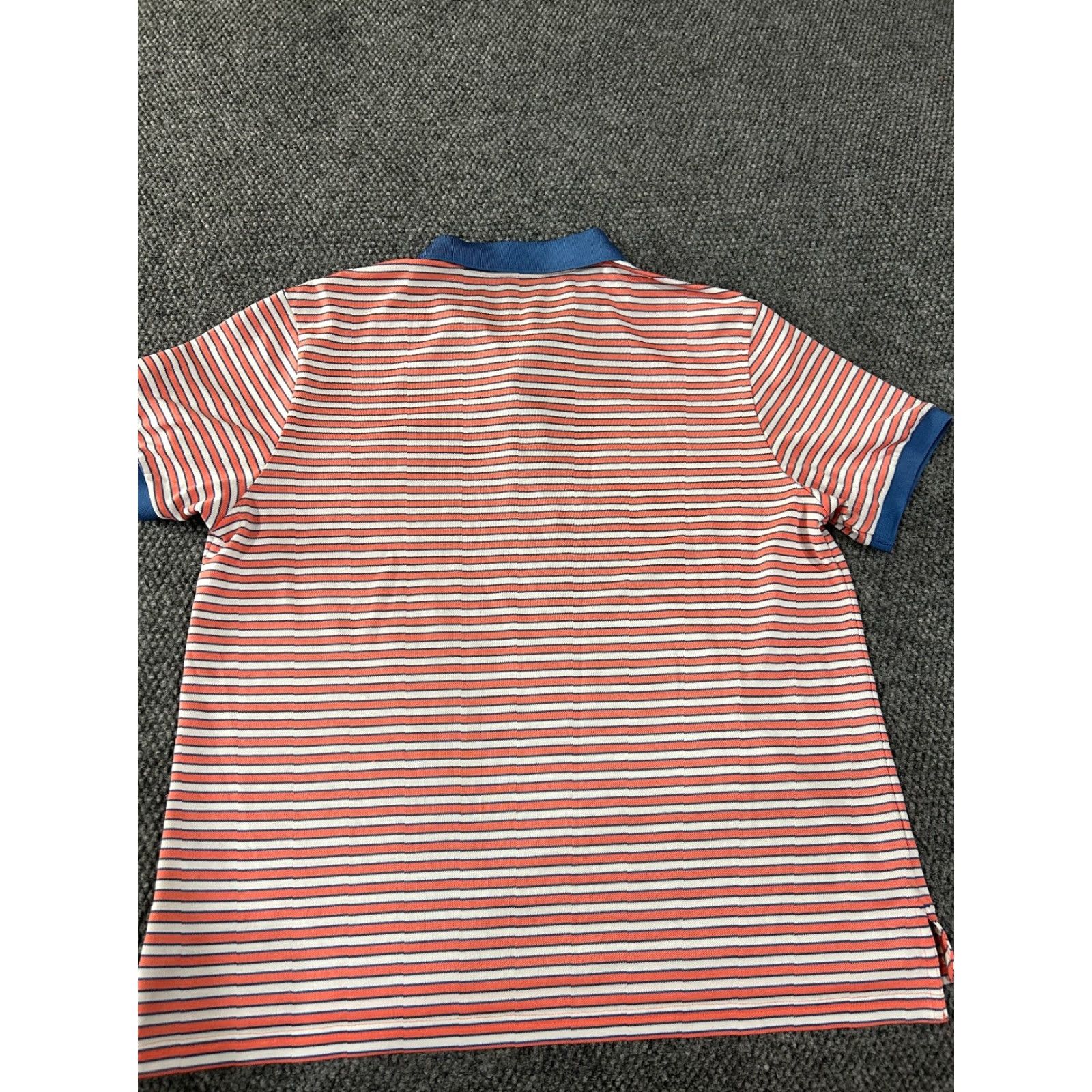 Southern Tide Southern Tide Polo Shirt Mens L Orange Striped Stretch Performance Golf Preppy Casual Short Sleeve Button Collar Logo Size US L / EU 52-54 / 3 - 6 Thumbnail