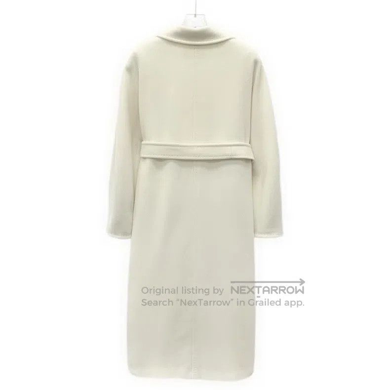 Other Max Mara Off-white Sheep Wool Collar Double Breasted Long Size S / US 4 / IT 40 - 2 Thumbnail