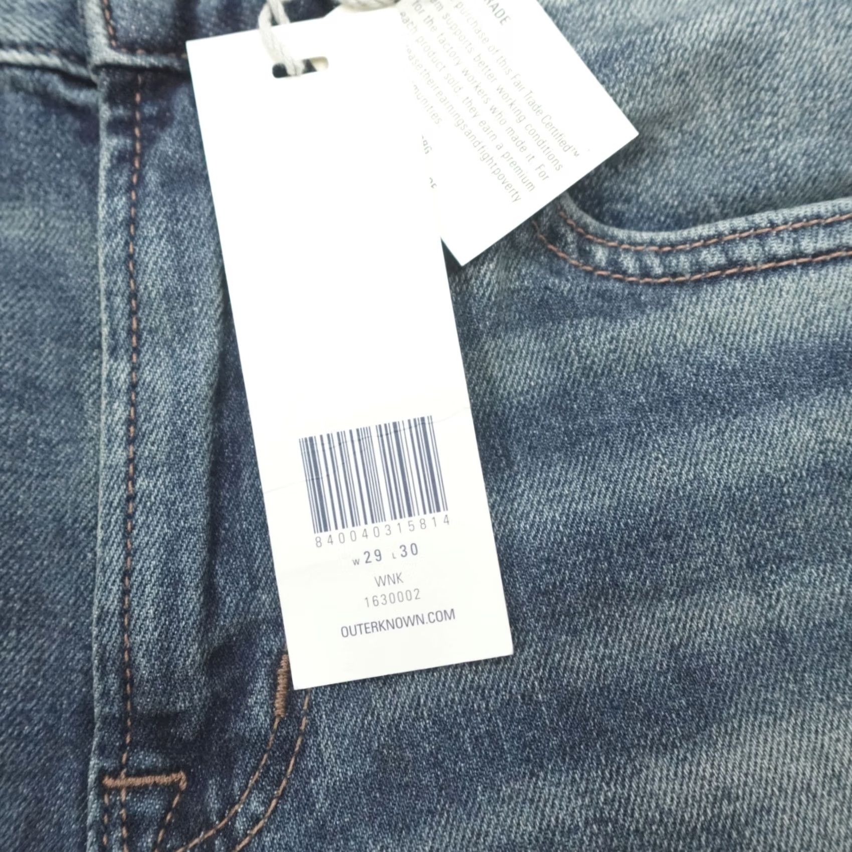 Outerknown Outerknown S.E.A. Ambassador Slim Fit Jeans Denim 29x30 Organic Worn Indigo Mens Jeans Slim Straight 5-Pocket Size US 29 - 2 Thumbnail