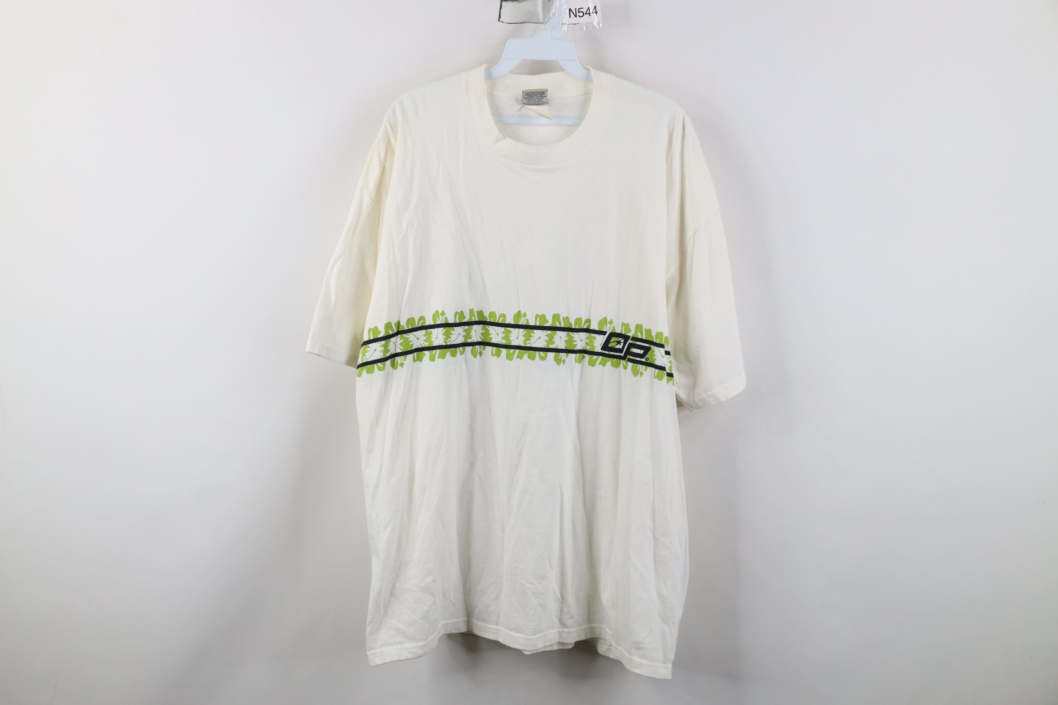 Ocean Pacific Vintage 90s Ocean Pacific OP Flower Surfing T-Shirt White Size US XL / EU 56 / 4 - 1 Thumbnail