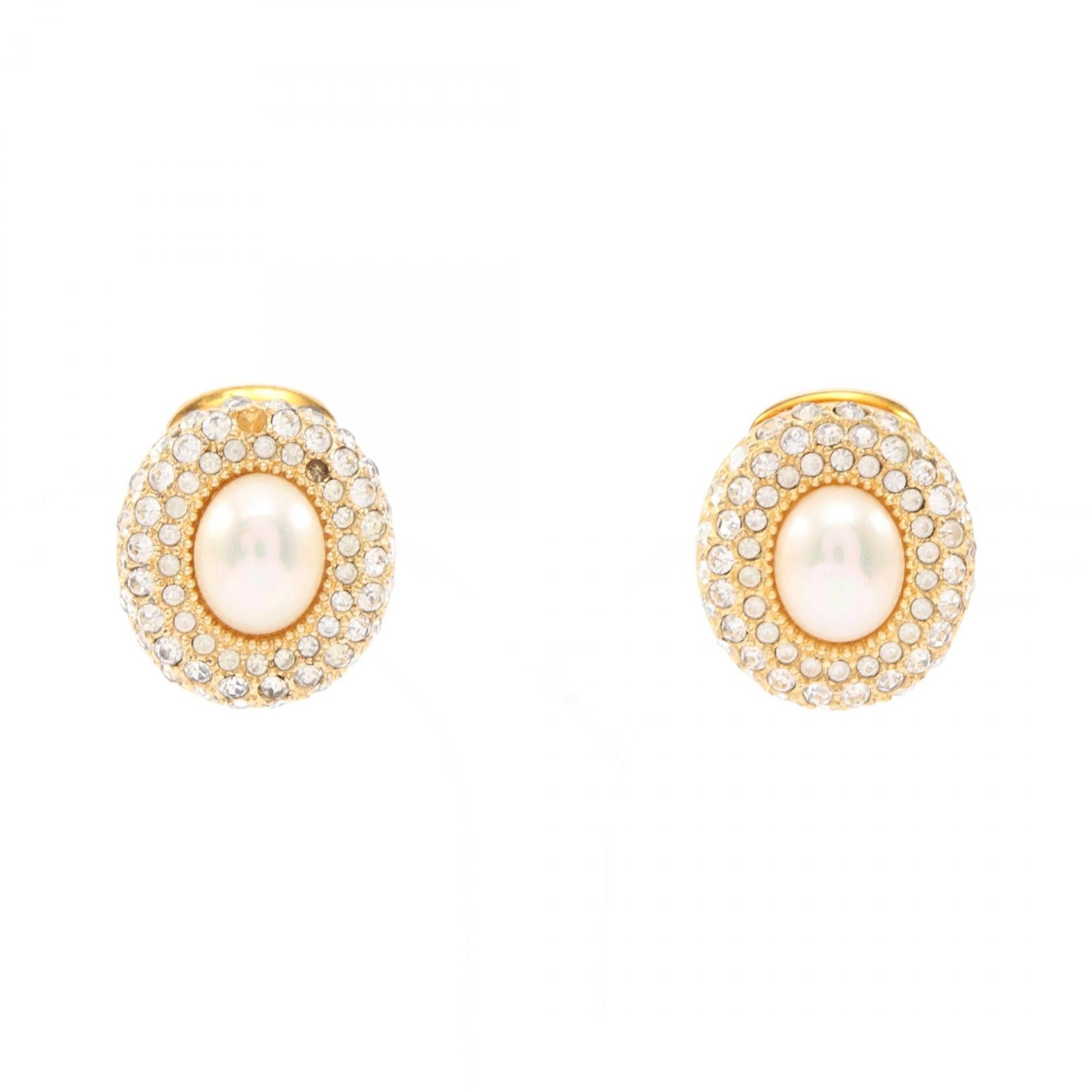Dior Dior Christian Dior Pearl Crystal Earrings Metal Earrings DUTY FREE for USA Size ONE SIZE - 1 Thumbnail