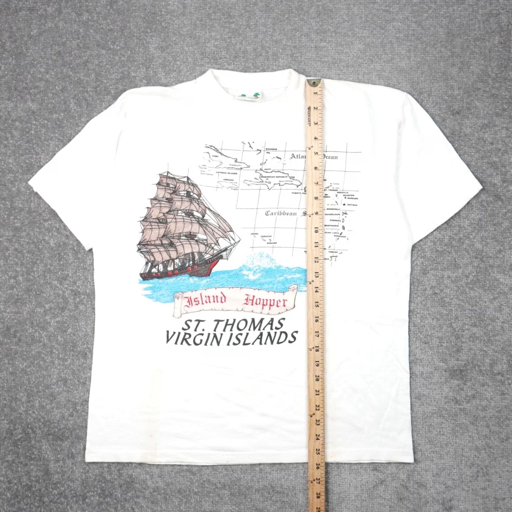 Vintage VINTAGE St. Thomas Virgin Islands Ship Mens Large White Short Sleeve T-Shirt Size US L / EU 52-54 / 3 - 3 Thumbnail