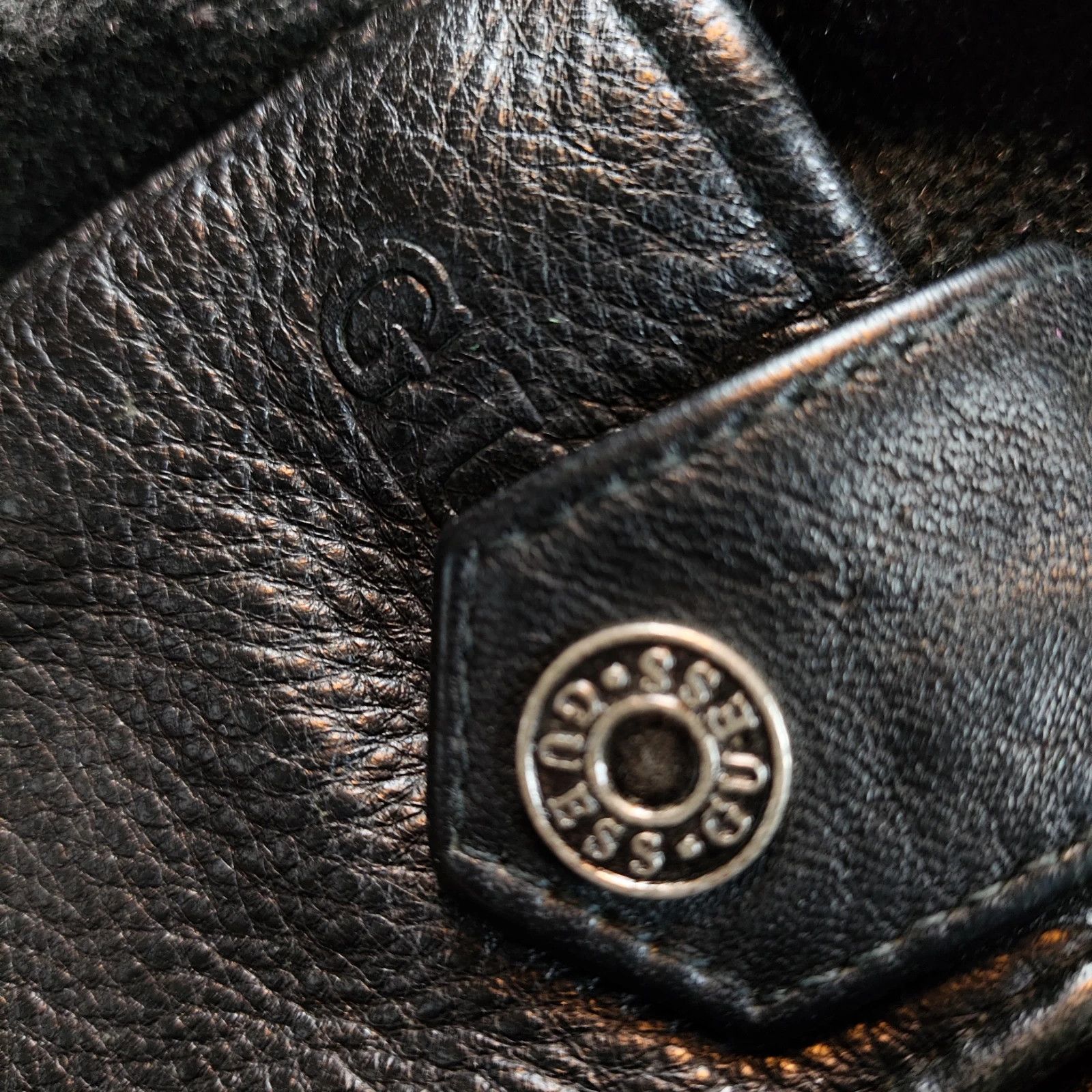 Guess Vintage Guess XL leather jacket button 90s rare archive Size US XL / EU 56 / 4 - 18 Thumbnail