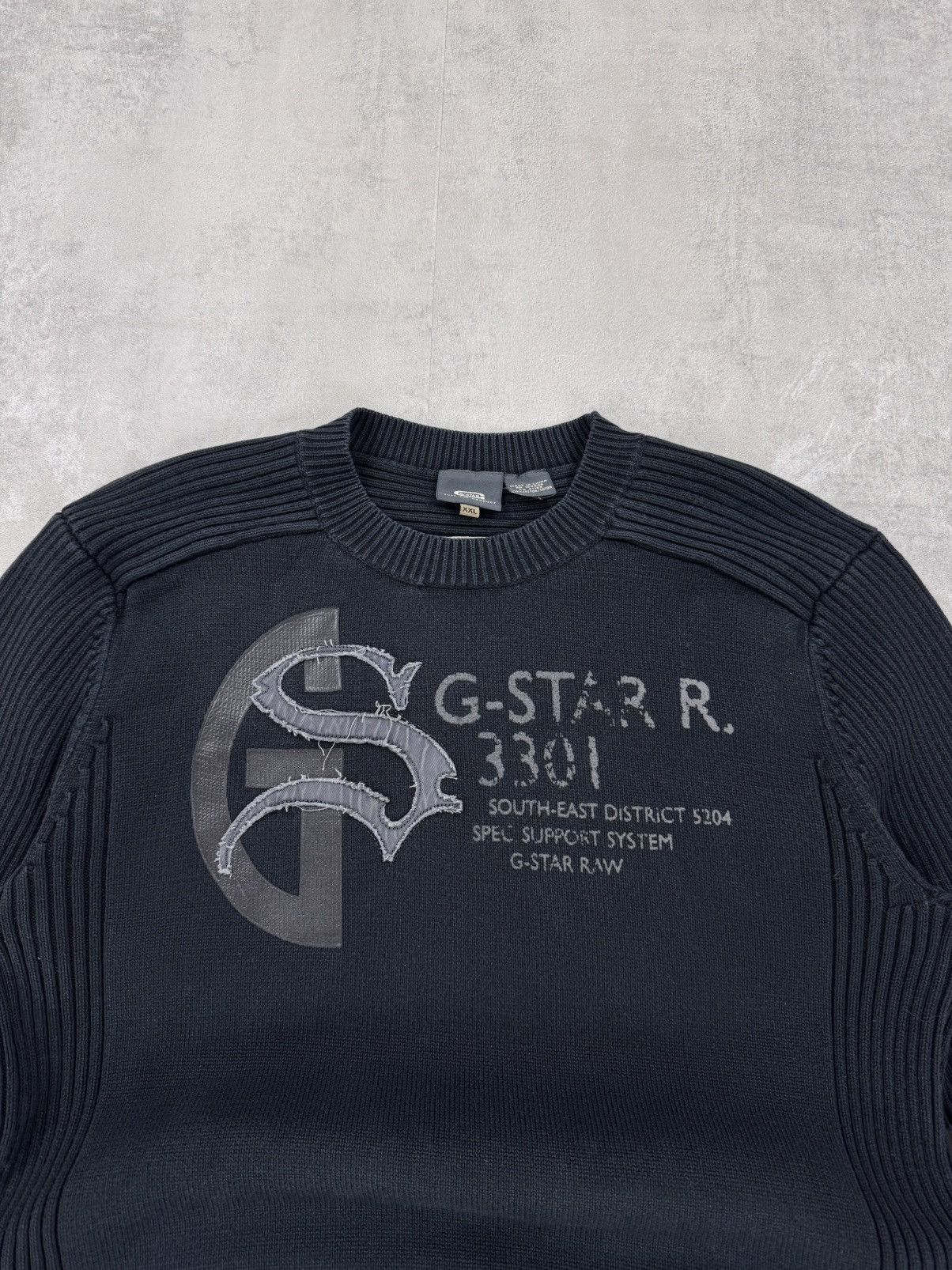 G-Star G-star RAW VTG Parker Gs R Knit L/S Cotton ribbed sweater Size US XXL / EU 58 / 5 - 2 Thumbnail