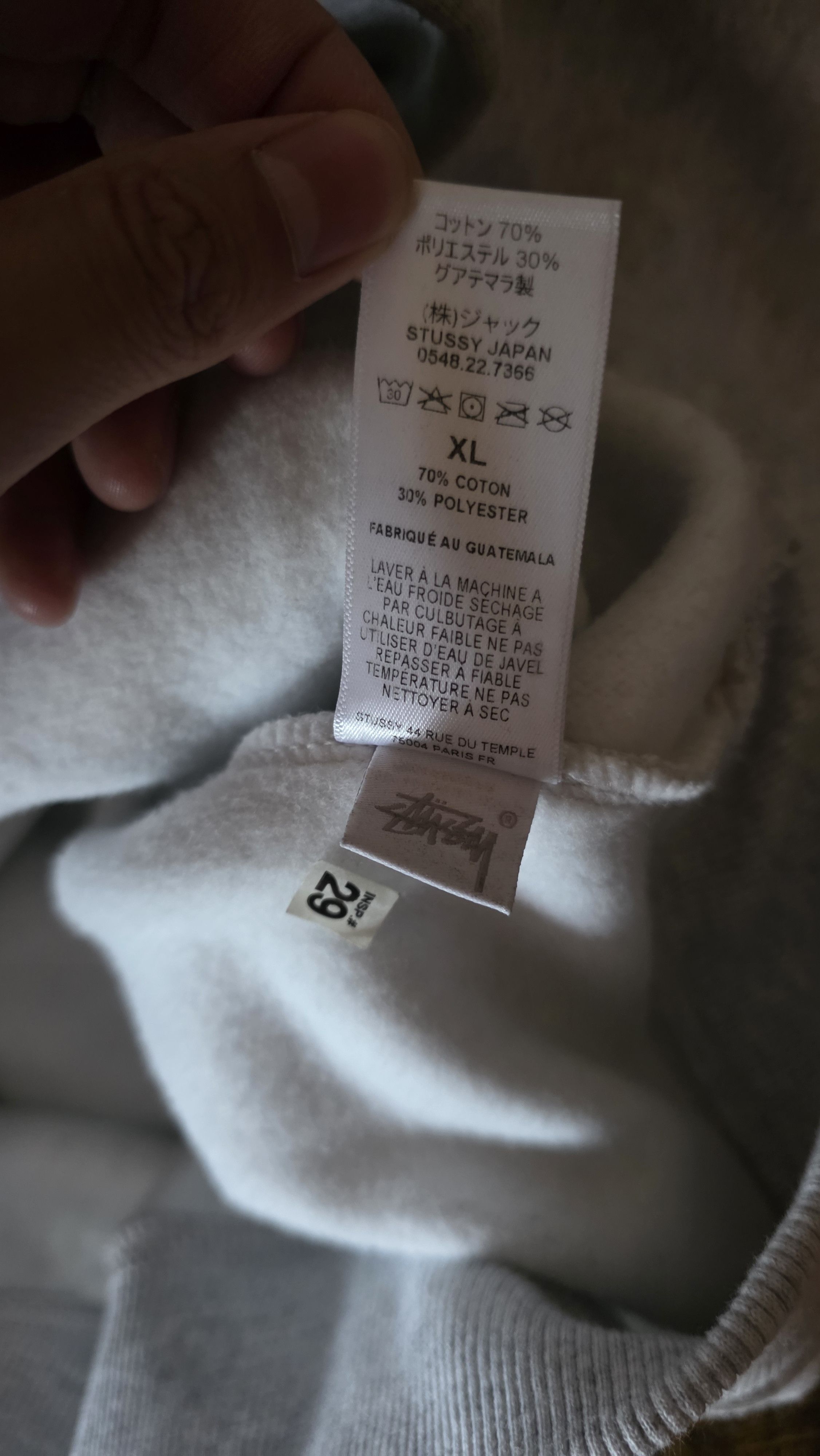 Stussy Stussy Classic Dot Hoodie 'Ash Heather' Size US XL / EU 56 / 4 - 7 Thumbnail