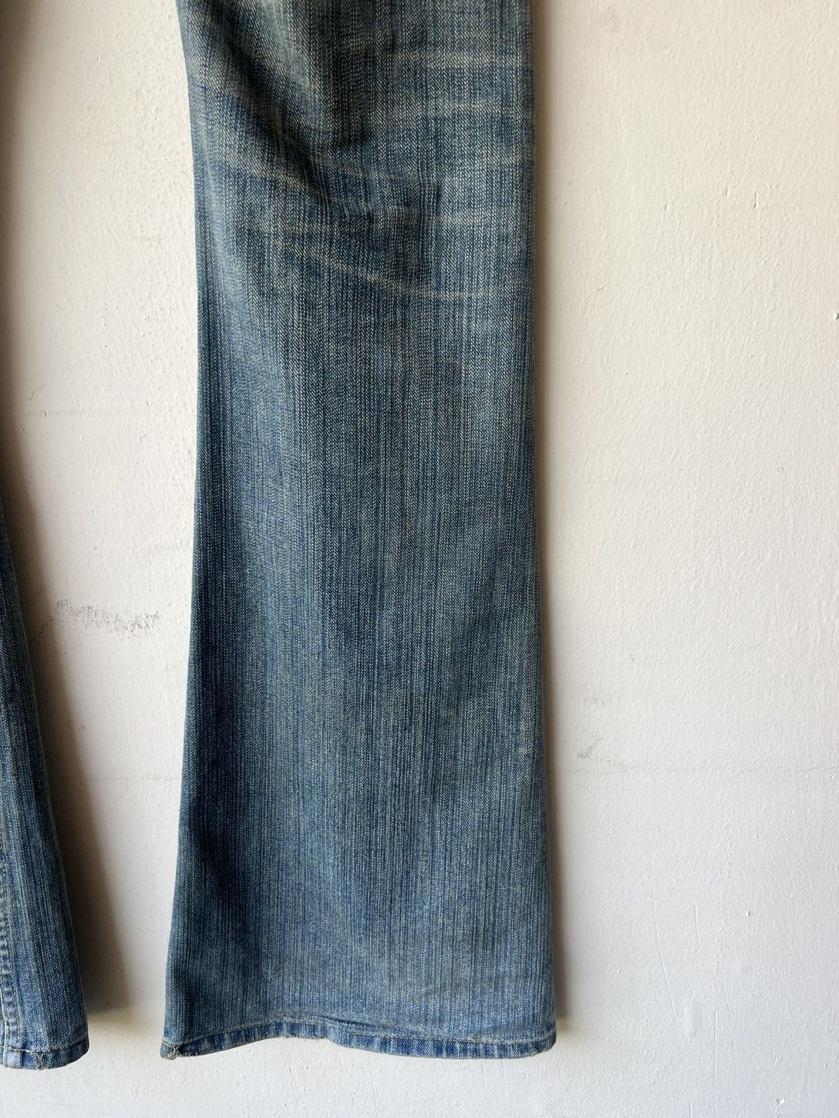 5351 POUR LES HOMMES Frog Denim Japan Distress Dirty Mud Denim Super Flare Jeans Size US 32 / EU 48 - 21 Thumbnail