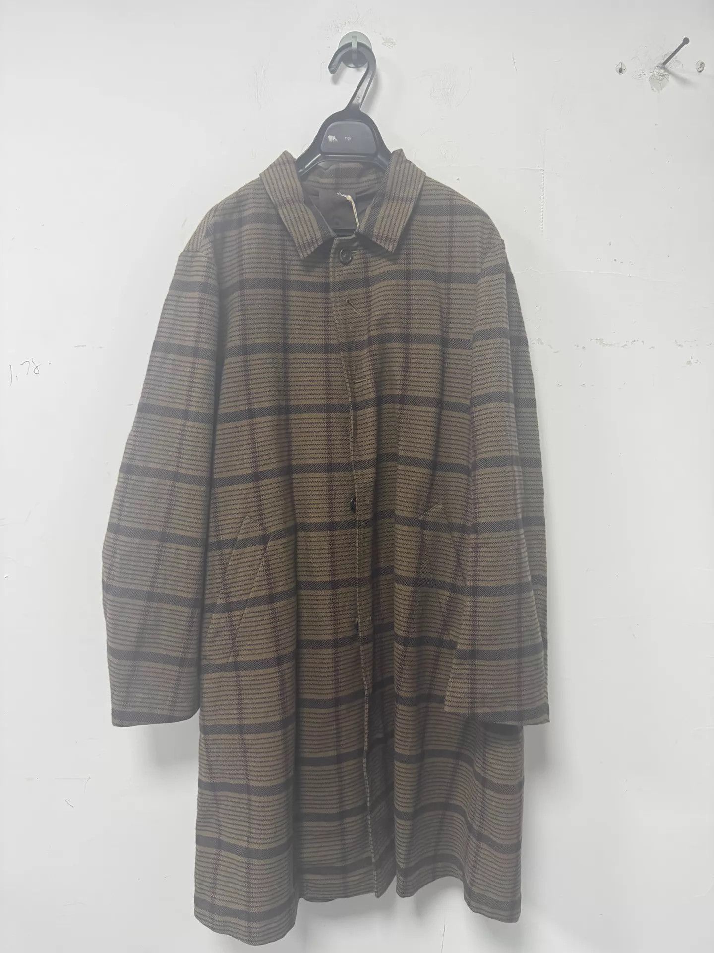 Other decoster man vintage cotton-wool plaid overcoat 46 NWT Size US S / EU 44-46 / 1 - 1 Thumbnail