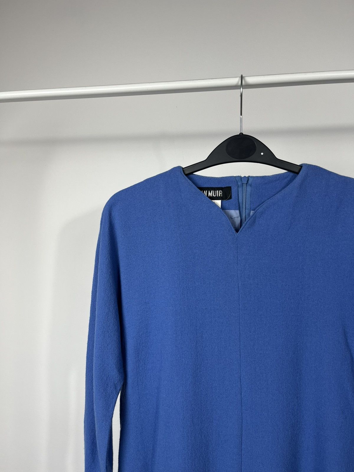 Other Vintage Jean Muir Blue Wool Long Sleeve Dress UK 12 US 10 Size M / US 6-8 / IT 42-44 - 3 Thumbnail