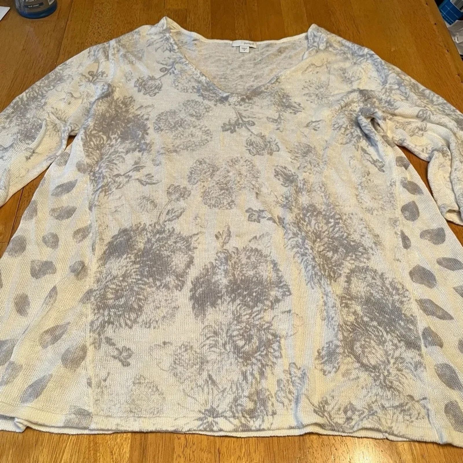 J. Jill J Jill linen blend top, size Medium. Size M / US 6-8 / IT 42-44 - 1 Thumbnail