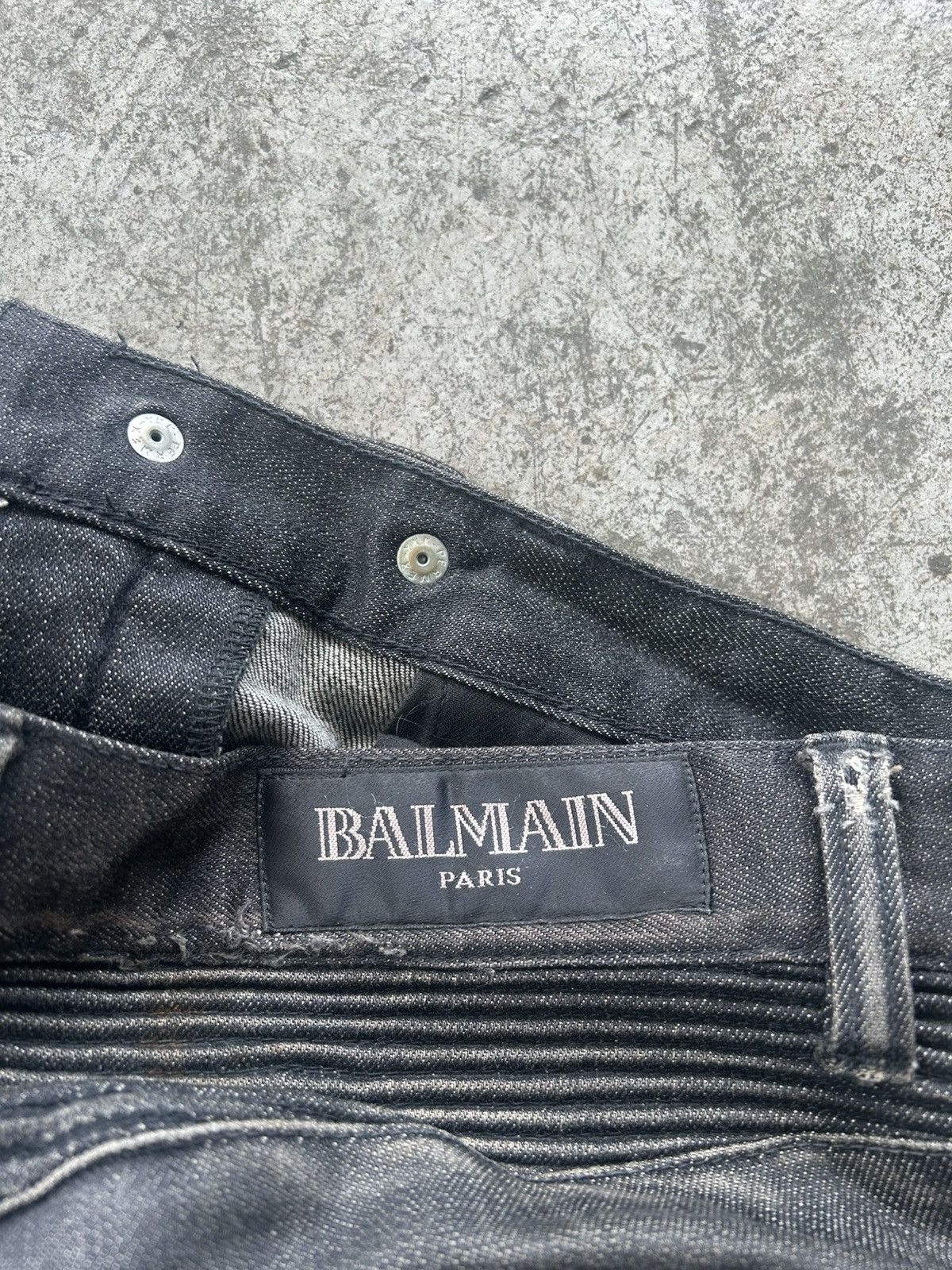 Balmain Balmain Homme AW11 Baked Biker Denim by Decarnin Size US 30 / EU 46 - 5 Thumbnail