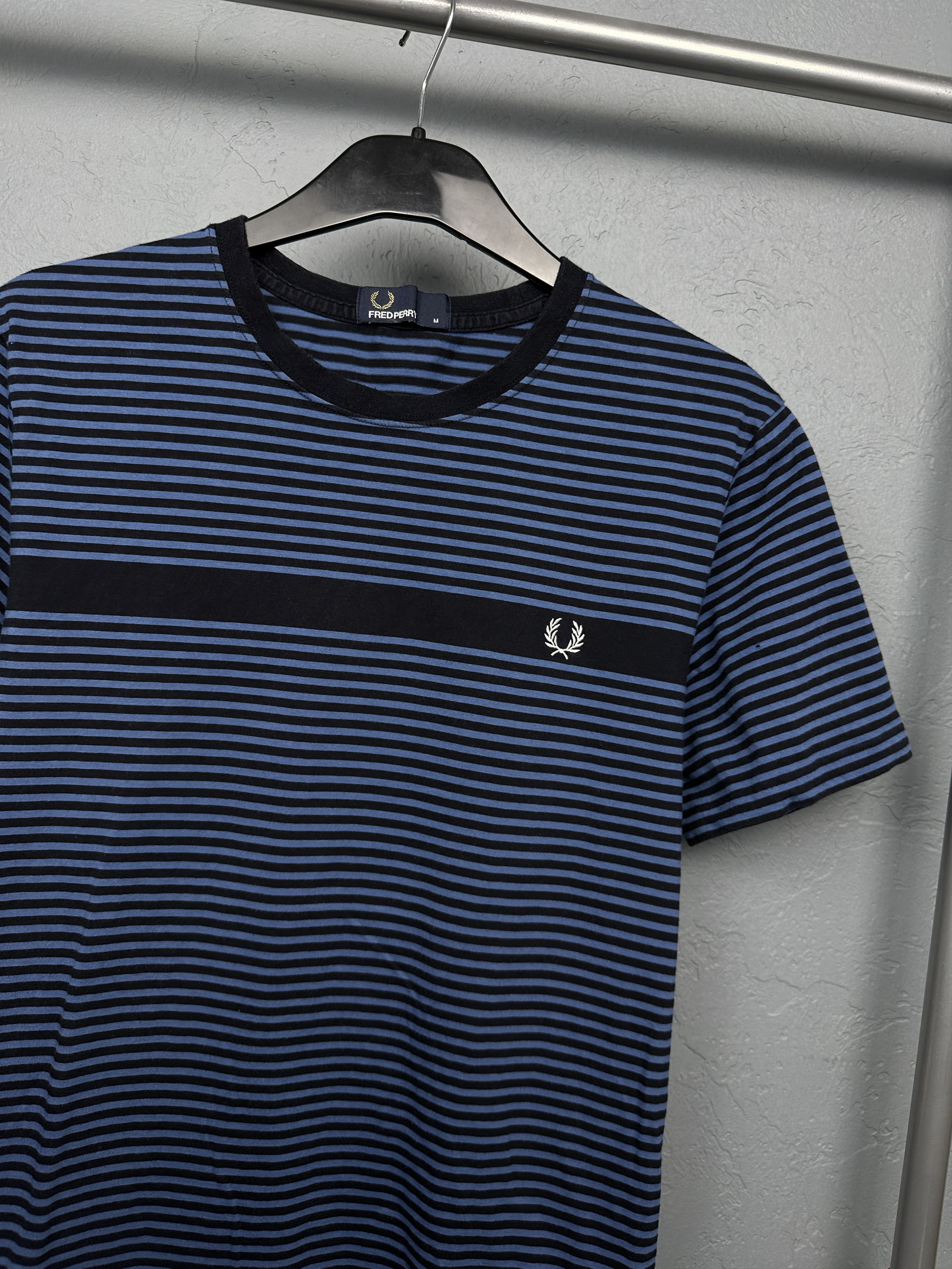 Fred Perry × Vintage Fred Perry Mens Crew Neck Striped T-Shirt Tee Size US M / EU 48-50 / 2 - 2 Thumbnail