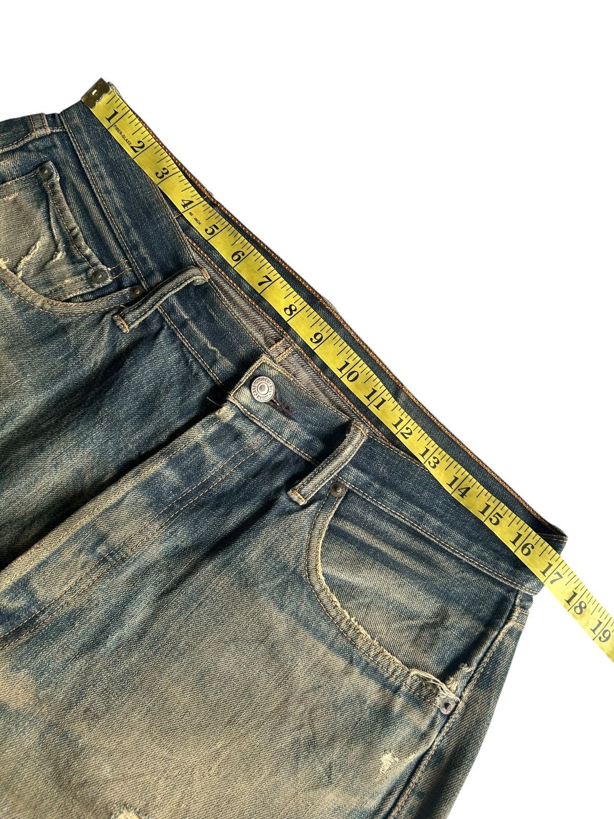Kapital Thrashed Vintage Sugar Cane Selvedge Denim Jeans Grunge Size US 34 / EU 50 - 19 Thumbnail