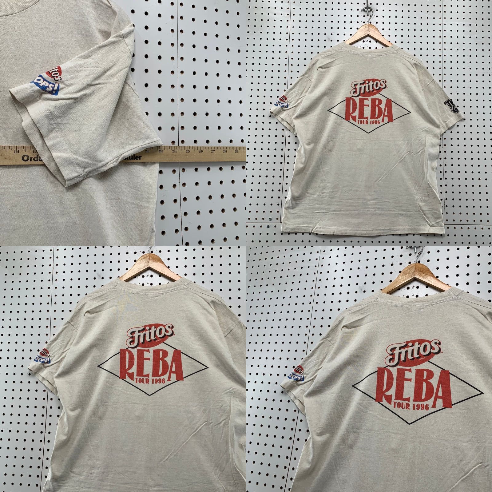 Fruit Of The Loom VTG Reba Tour 1996 Shirt Mens XL Beige Cotton Crew Neck 90s Music USA Fritos Promo Size US XL / EU 56 / 4 - 8 Thumbnail